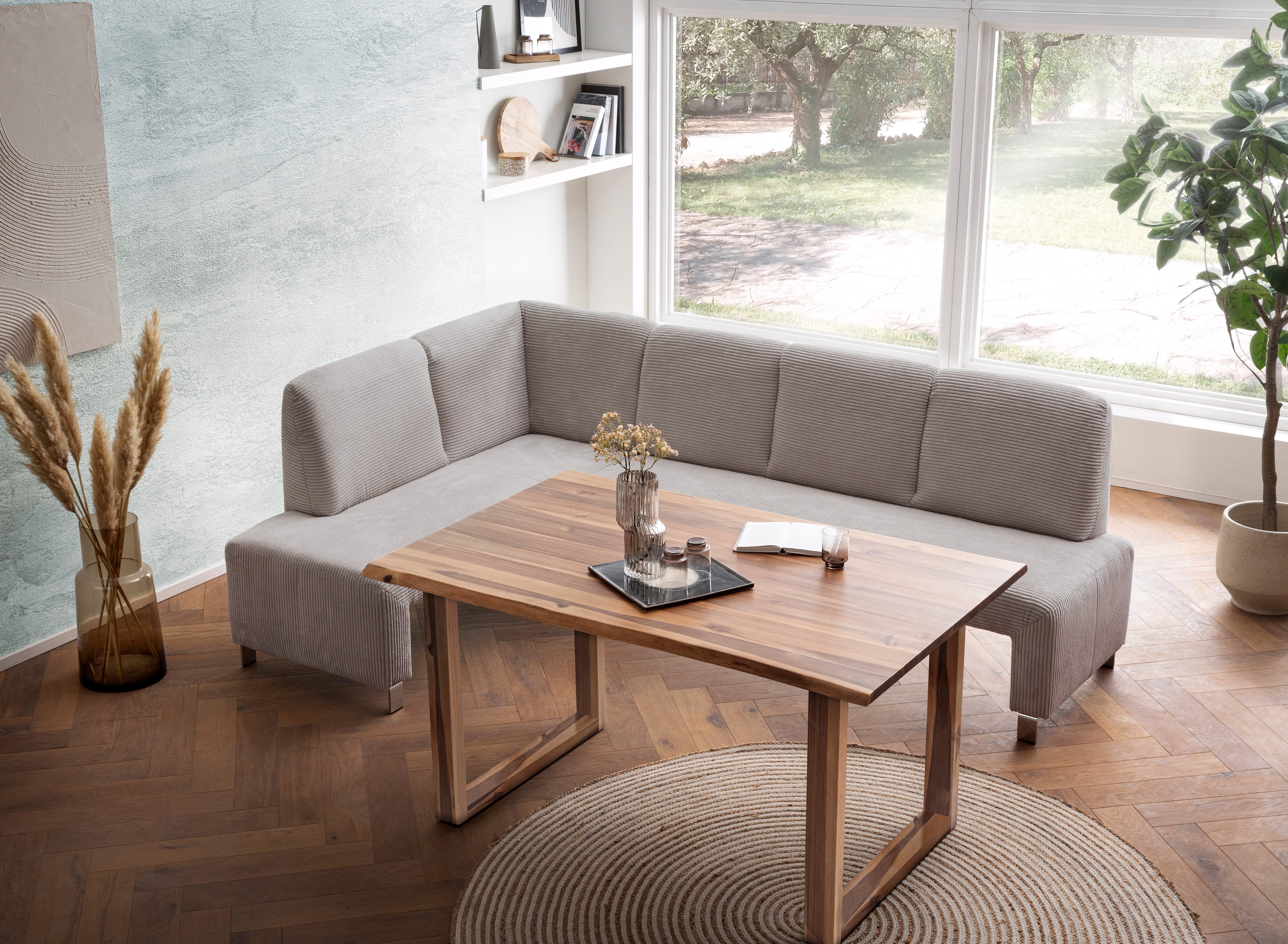exxpo - sofa fashion Hoekbank Intenso, veel bekledingsstoffen Cord, leer, structuur 244/157 cm (B/D)
