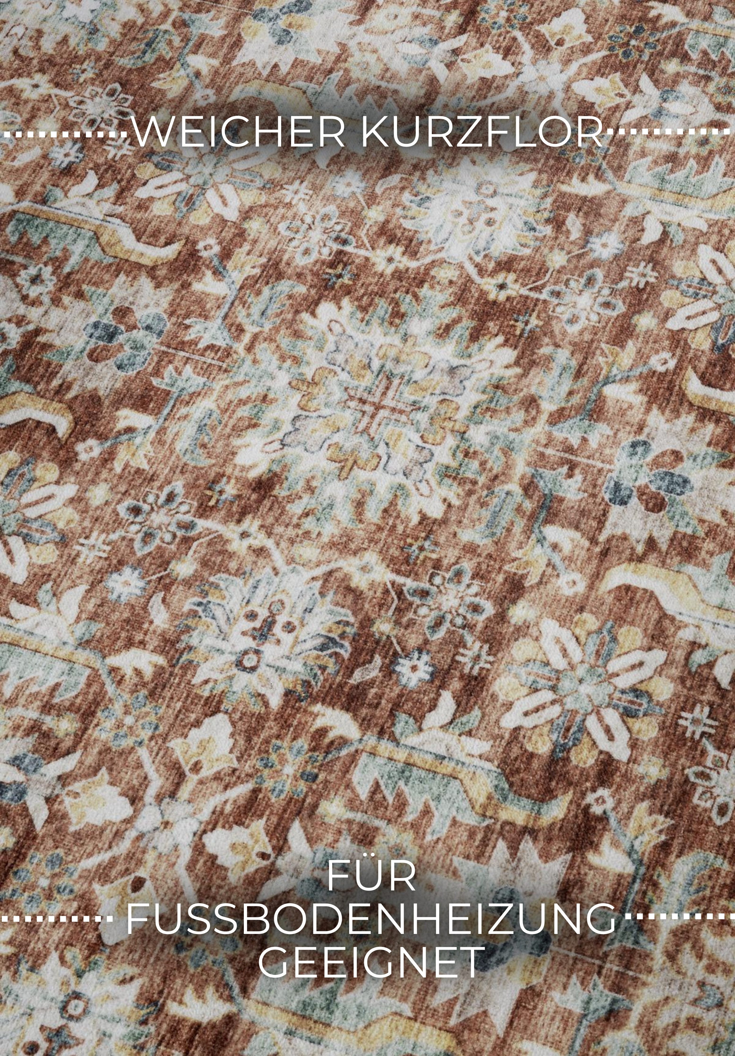 ELLE DECORATION Vloerkleed Saveh Kortpolig, antislip, vintage, klassiek, woonkamer, gang