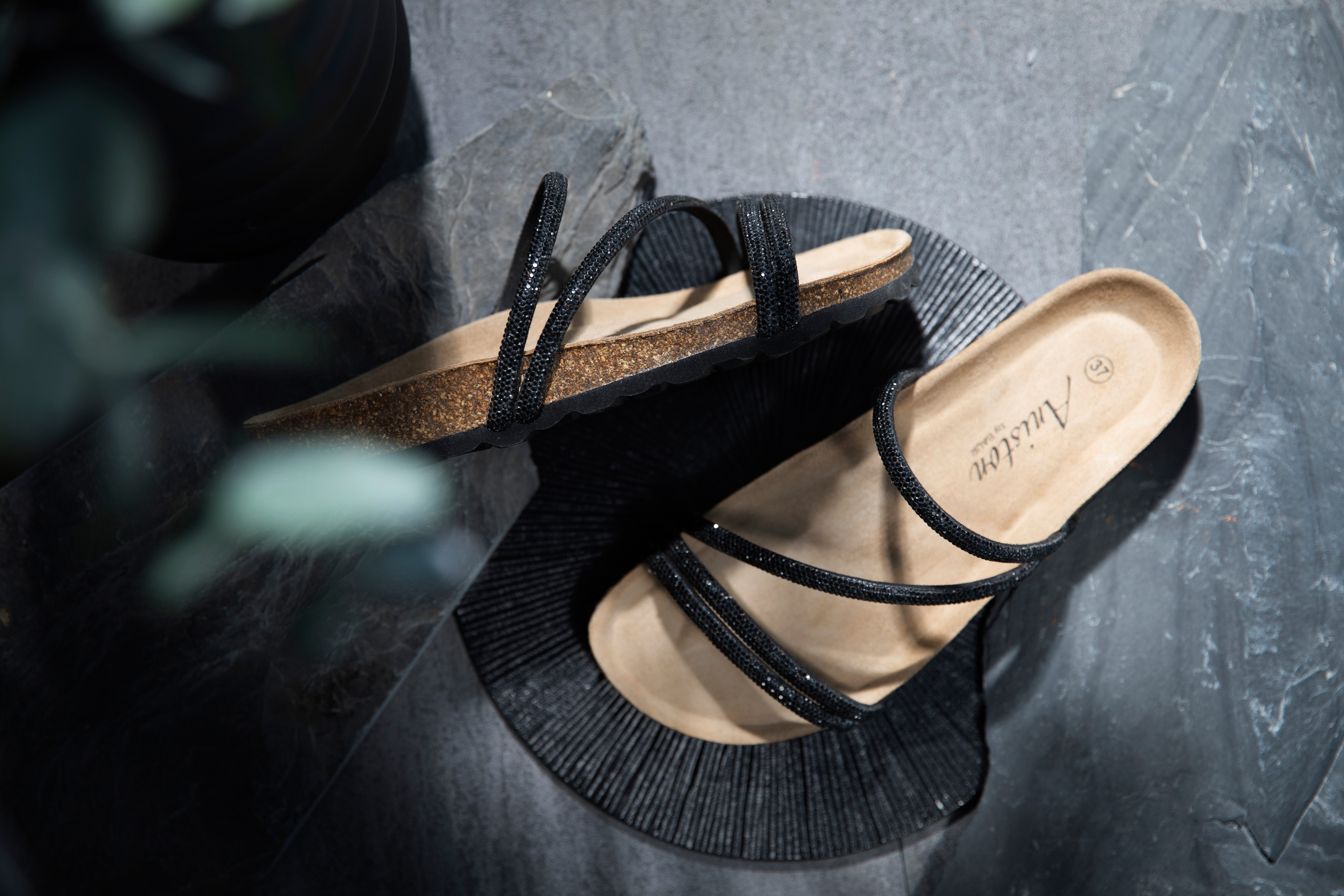 Aniston SHOES Slippers , zomerschoen, strandschoen, glitterstenen - nieuwe collectie