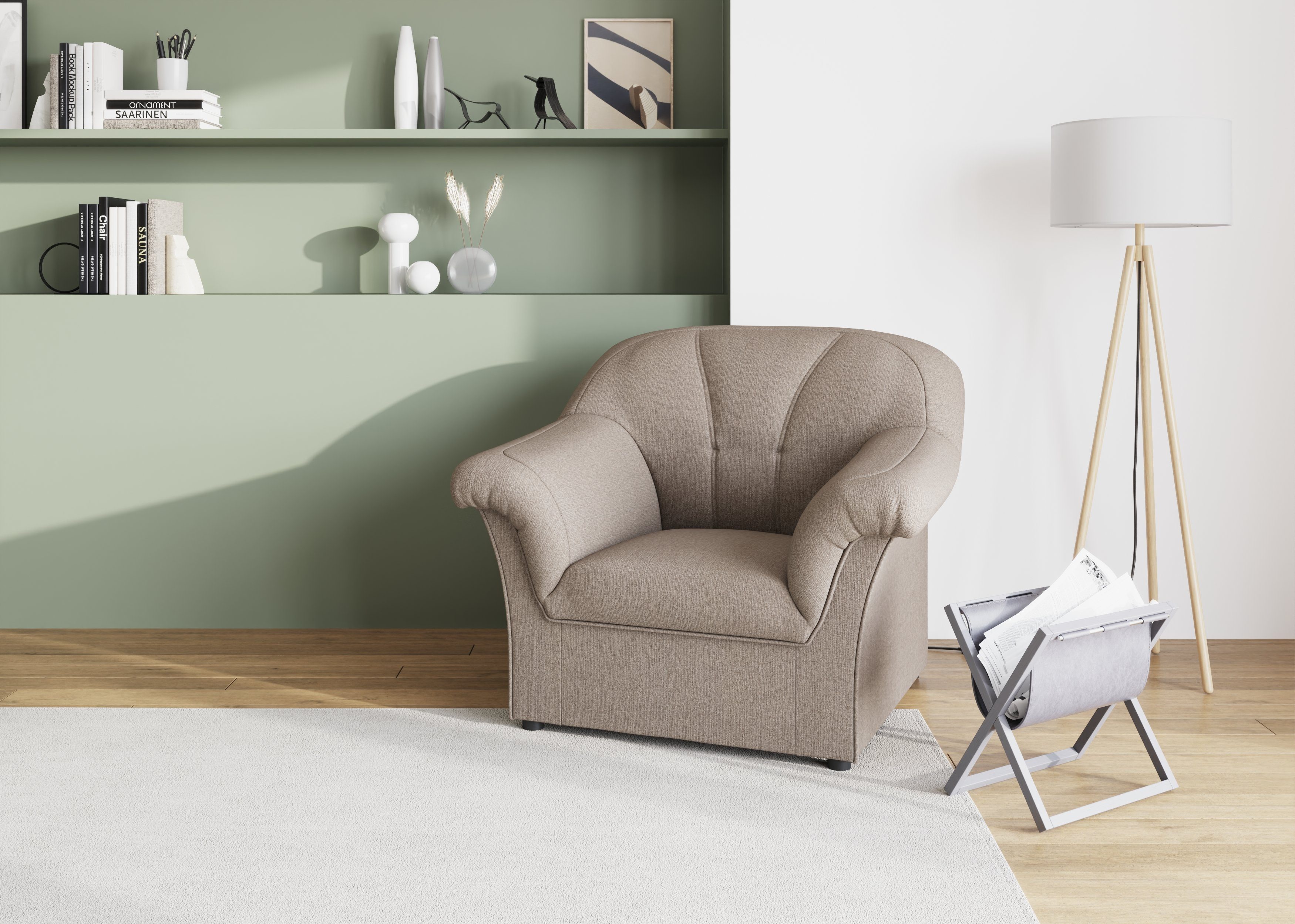 DOMO collection Fauteuil Pegnitz tijdloos, elegante armleuningen, comfortabel