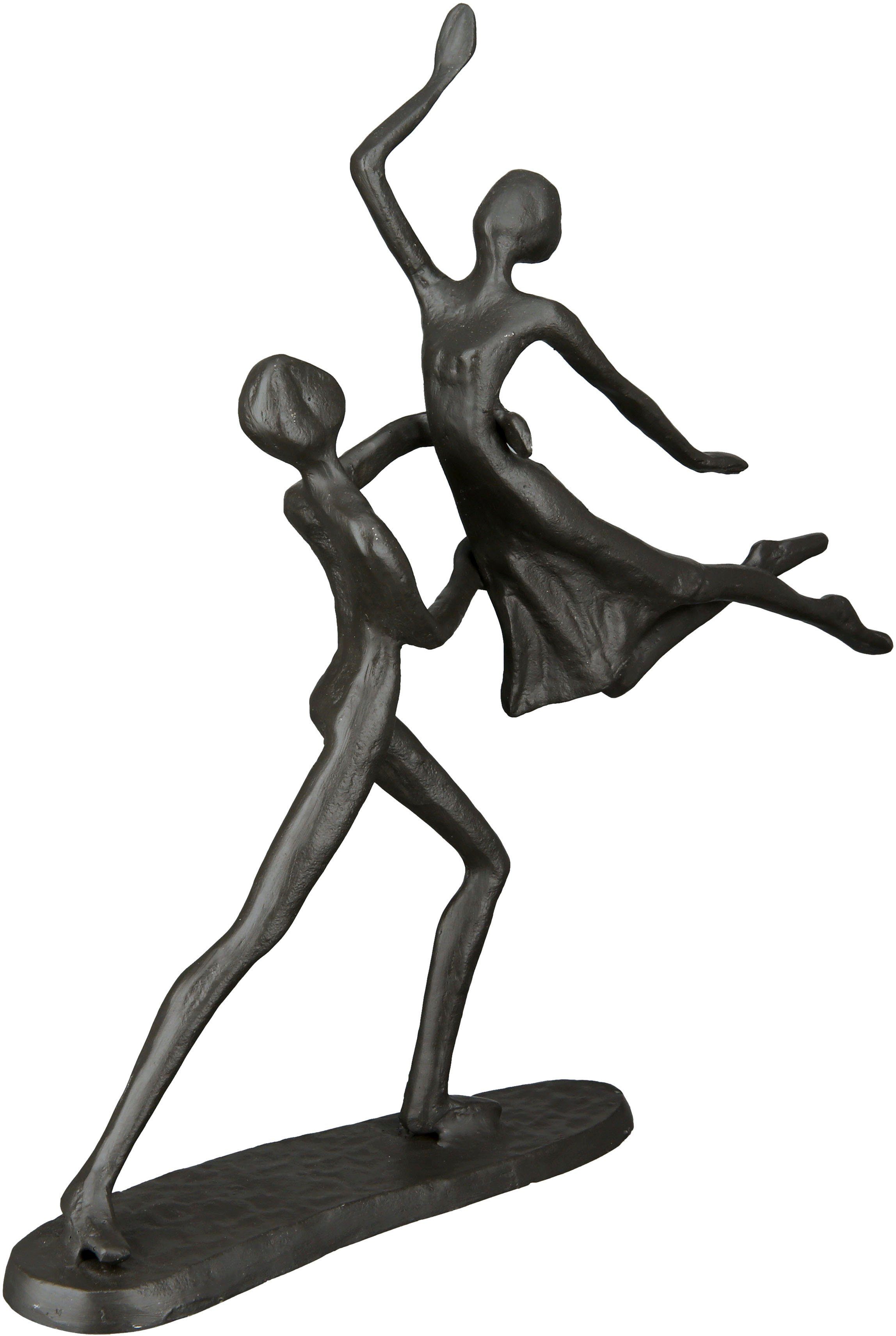 Casablanca by Gilde Decoratief figuur Design sculptuur danspaar, bruin Decoratief object, van metaal, hoogte 17,5 cm, woonkamer (1 stuk)