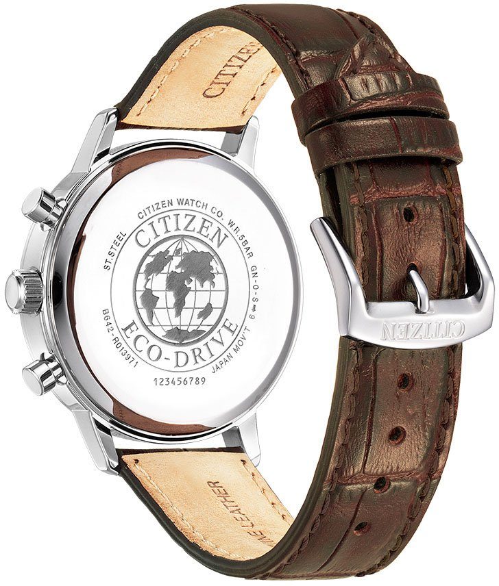 Citizen Chronograaf CA7061-26X Polshorloge, herenhorloge, solar, stopwatchfunctie, leren band