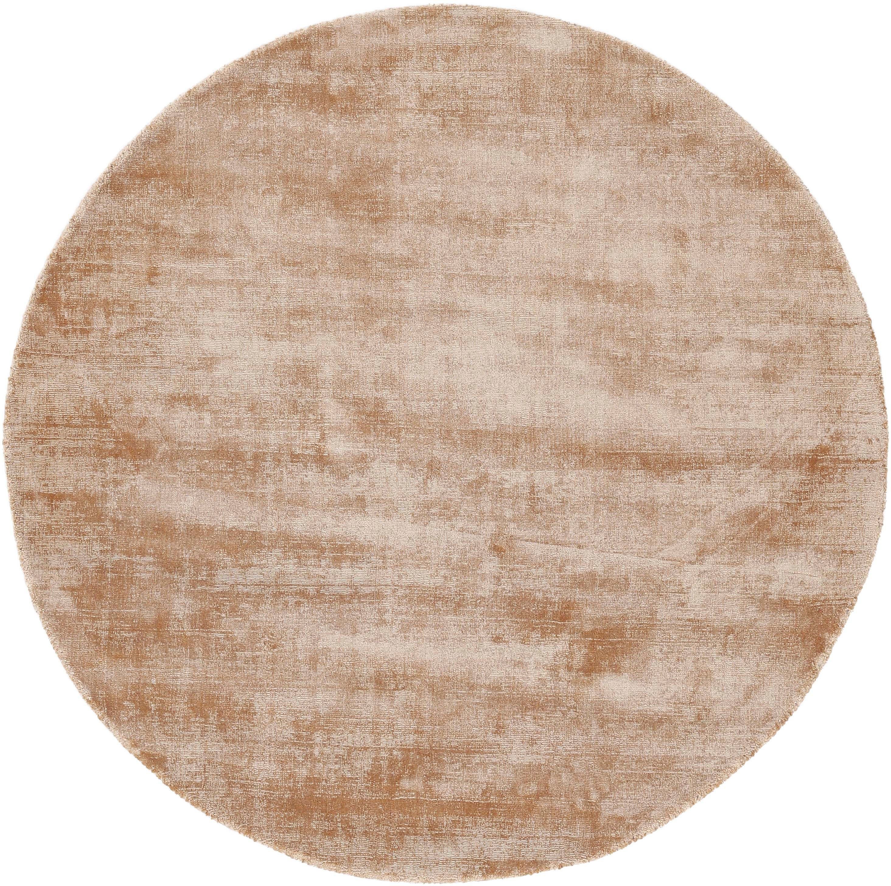 carpetfine Vloerkleed Ava viscosevloerkleed Zijde-look, lichte glans, woonkamer moderne vloerkleden maat Ø 160 cm x 13 mm beige