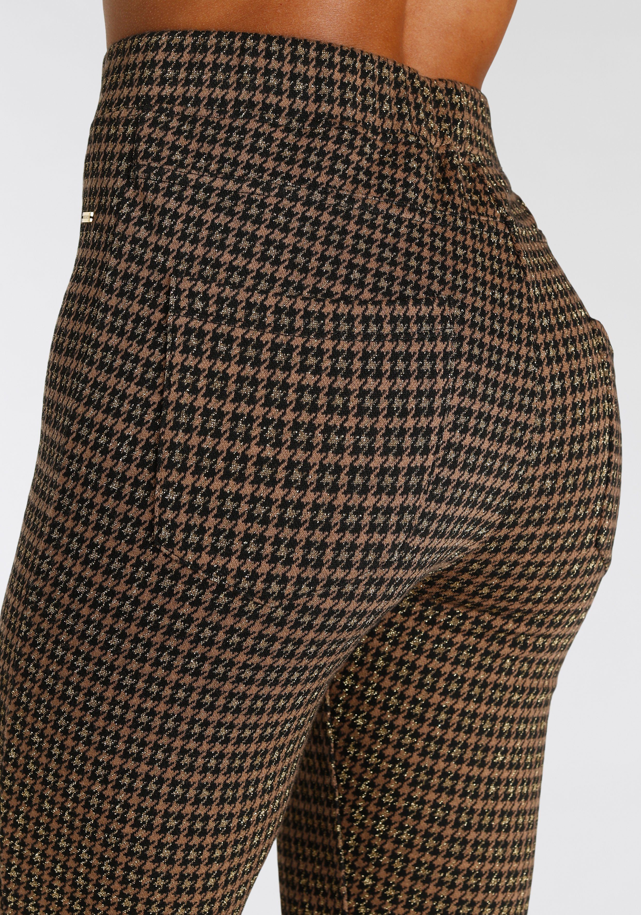 Lascana Legging met glinsterend houndstooth patroon