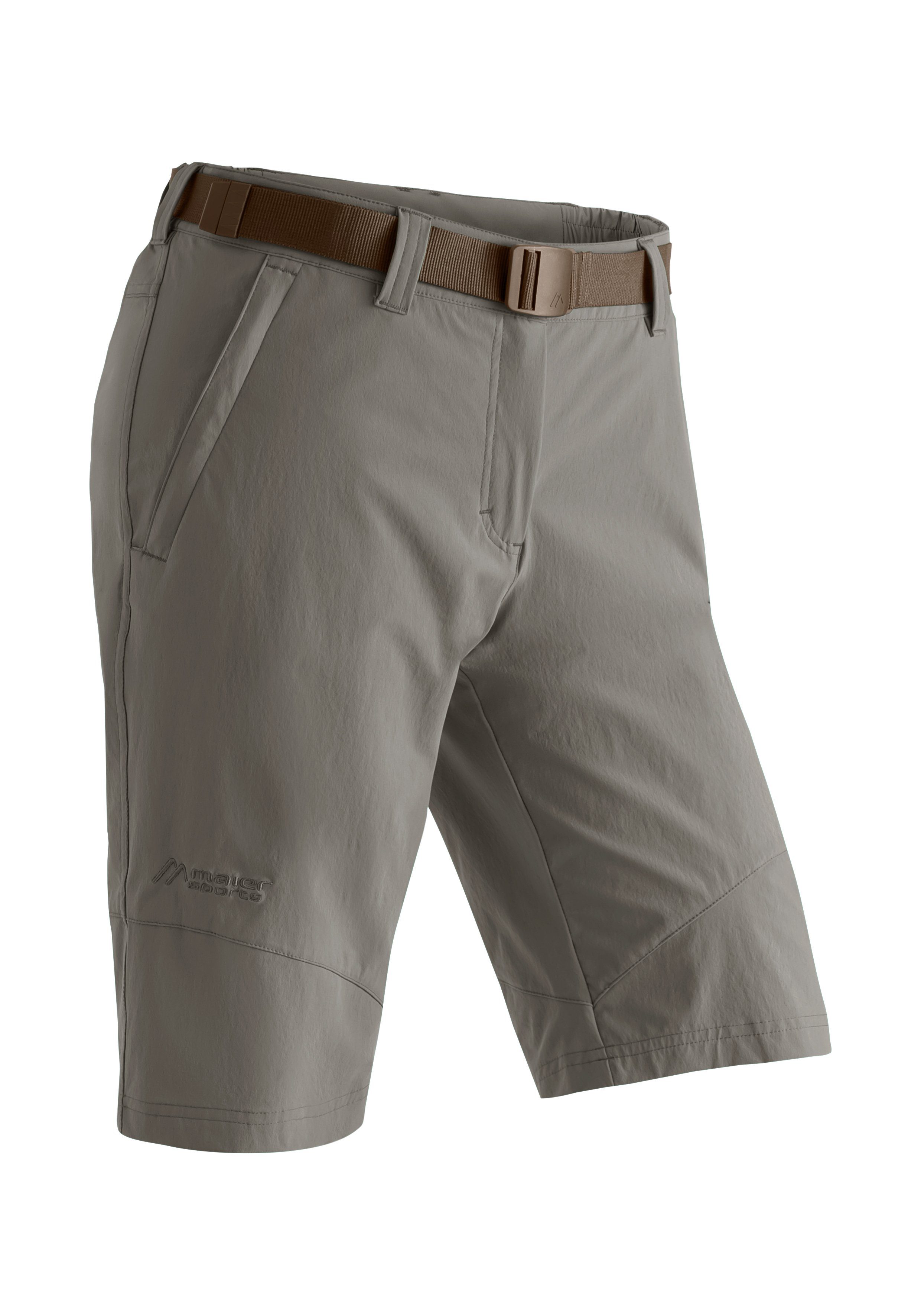 Maier Sports Functionele short Lawa Dames shorts, korte wandelbroek, outdoorbroek met 2 zakken, regular fit dames broeken maat 38 beige
