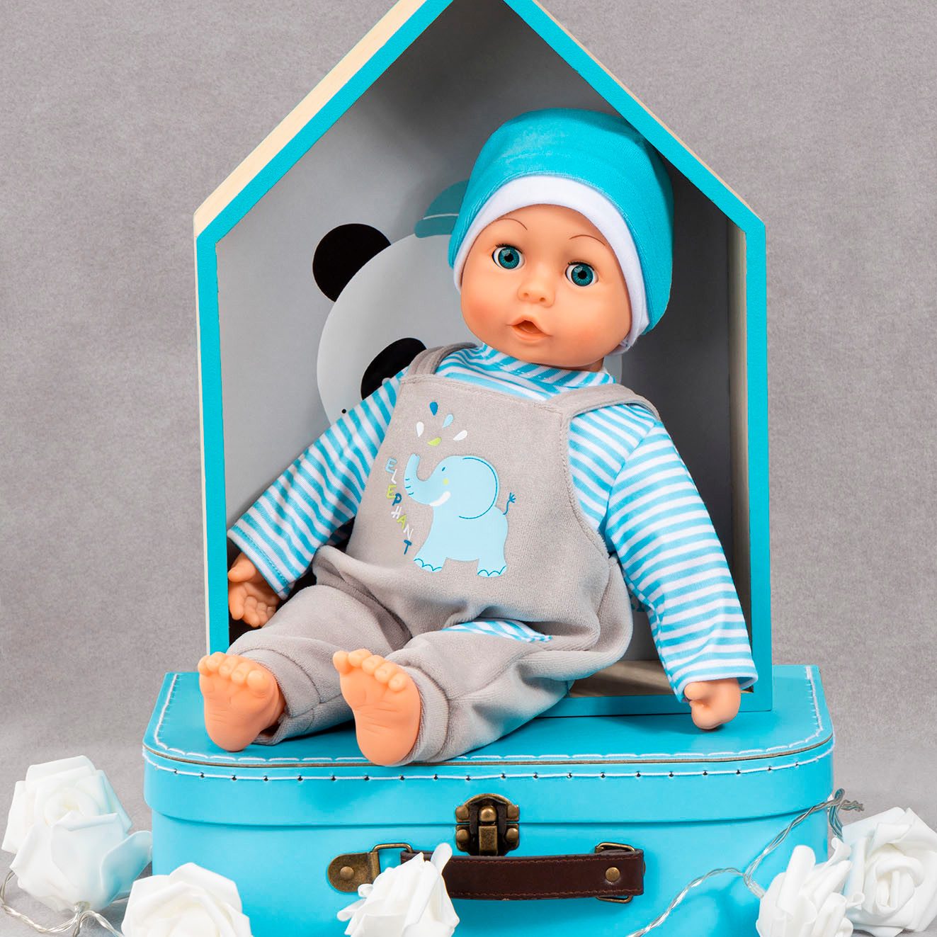 Bayer Poppenkleding Bovenstuk/salopette olifant (set, 3-delig)