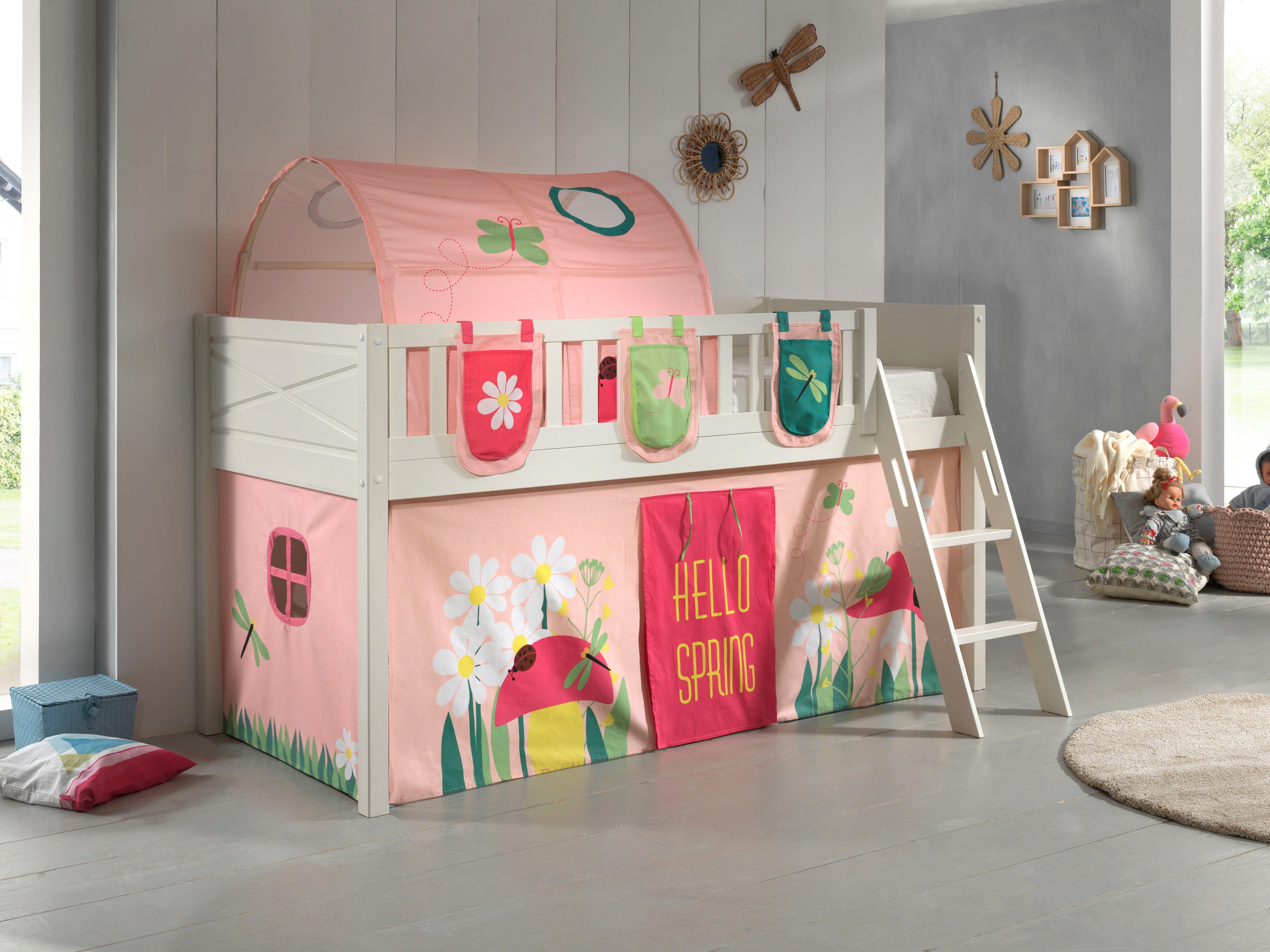 Vipack Hoogslaper Scott met ladder, ligoppervlak 90 x 200 cm, doek, opbergvak, tunnel, 4 designs