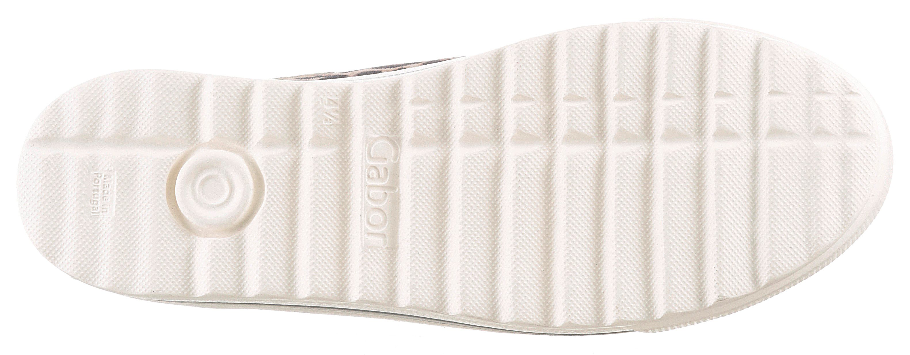 Gabor Plateausneakers Florence , vrijetijdsschoen, lage schoen, veterschoen, modieuze leoprint, breedte g
