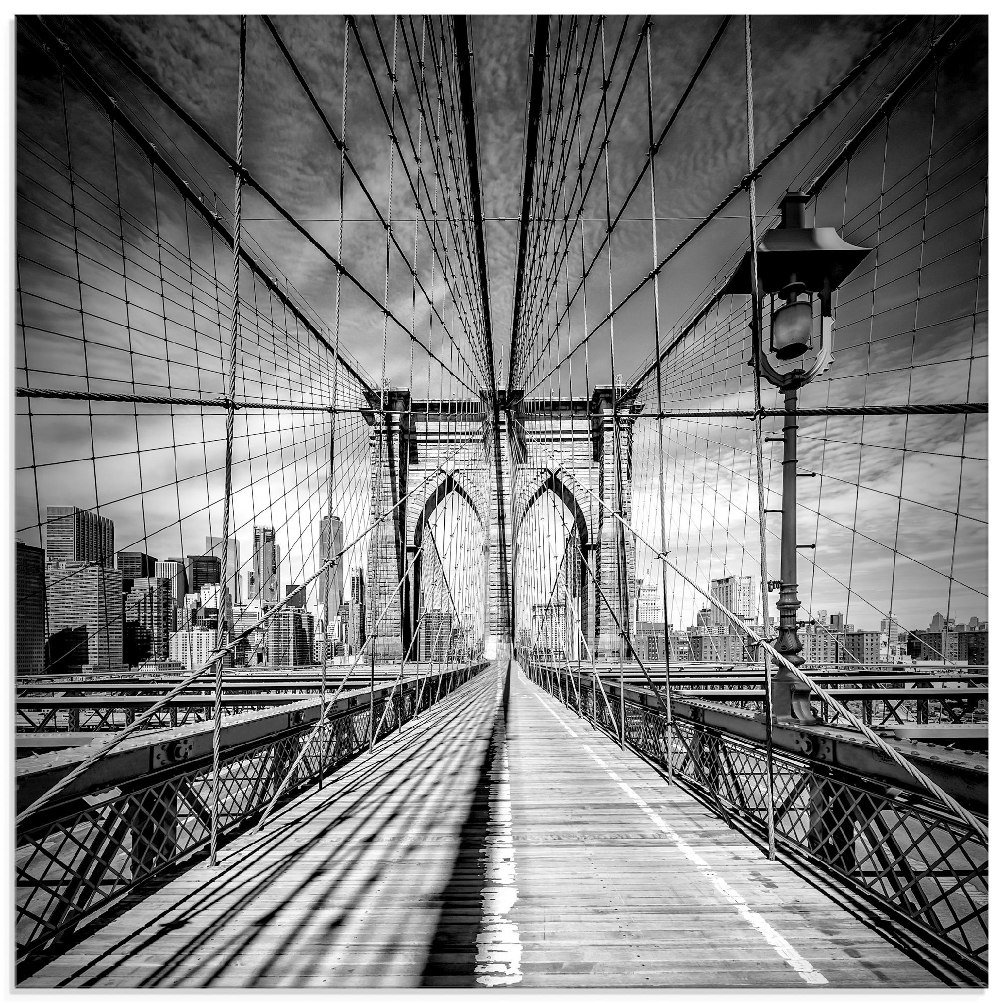Artland Print op glas New York City Brooklyn Bridge (1 stuk)