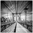 artland print op glas new york city brooklyn bridge (1 stuk) zwart