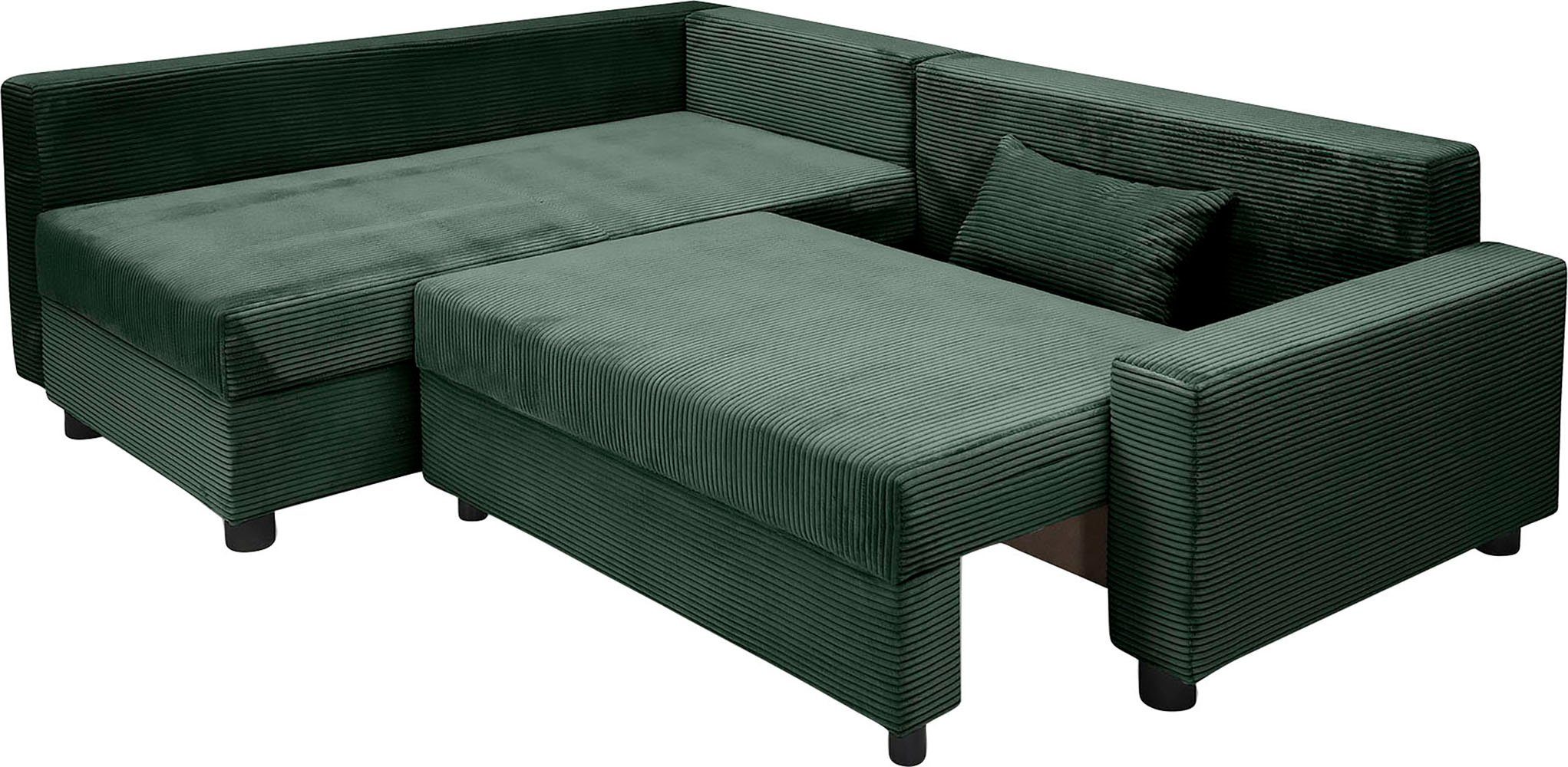 COLLECTION AB Hoekbank Parma L-vorm met slaapfunctie en bedlade, inclusief kussens, bonell-federkern