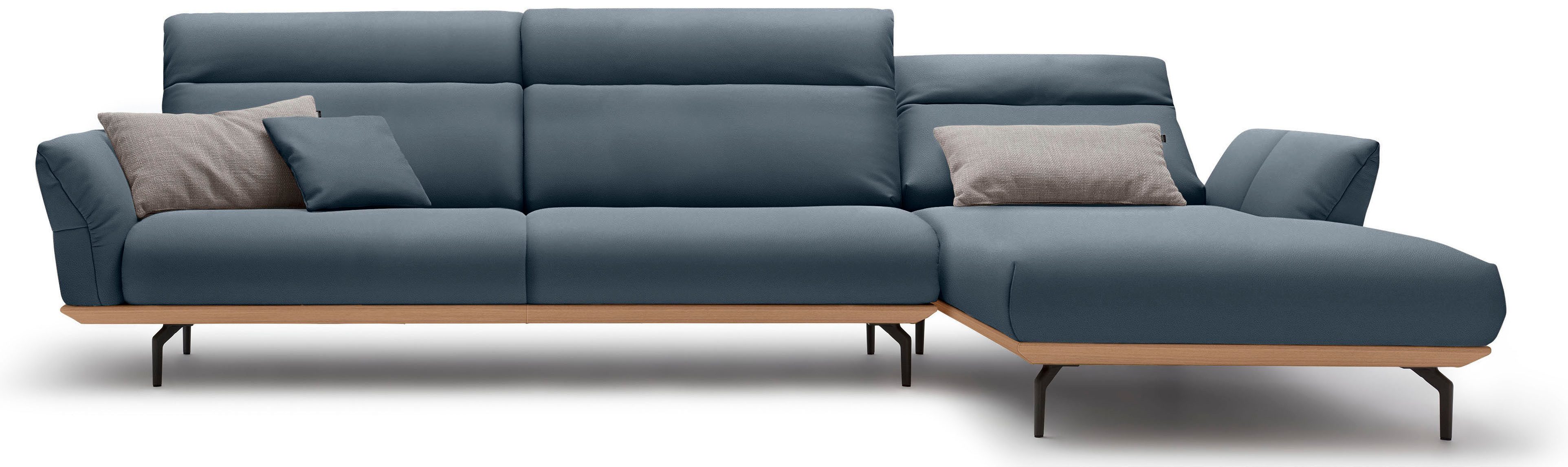 Creation BY ROLF BENZ Hoekbank Hs.460 Sokkel in eiken, onderstel in umbra grijs, breedte 338 cm