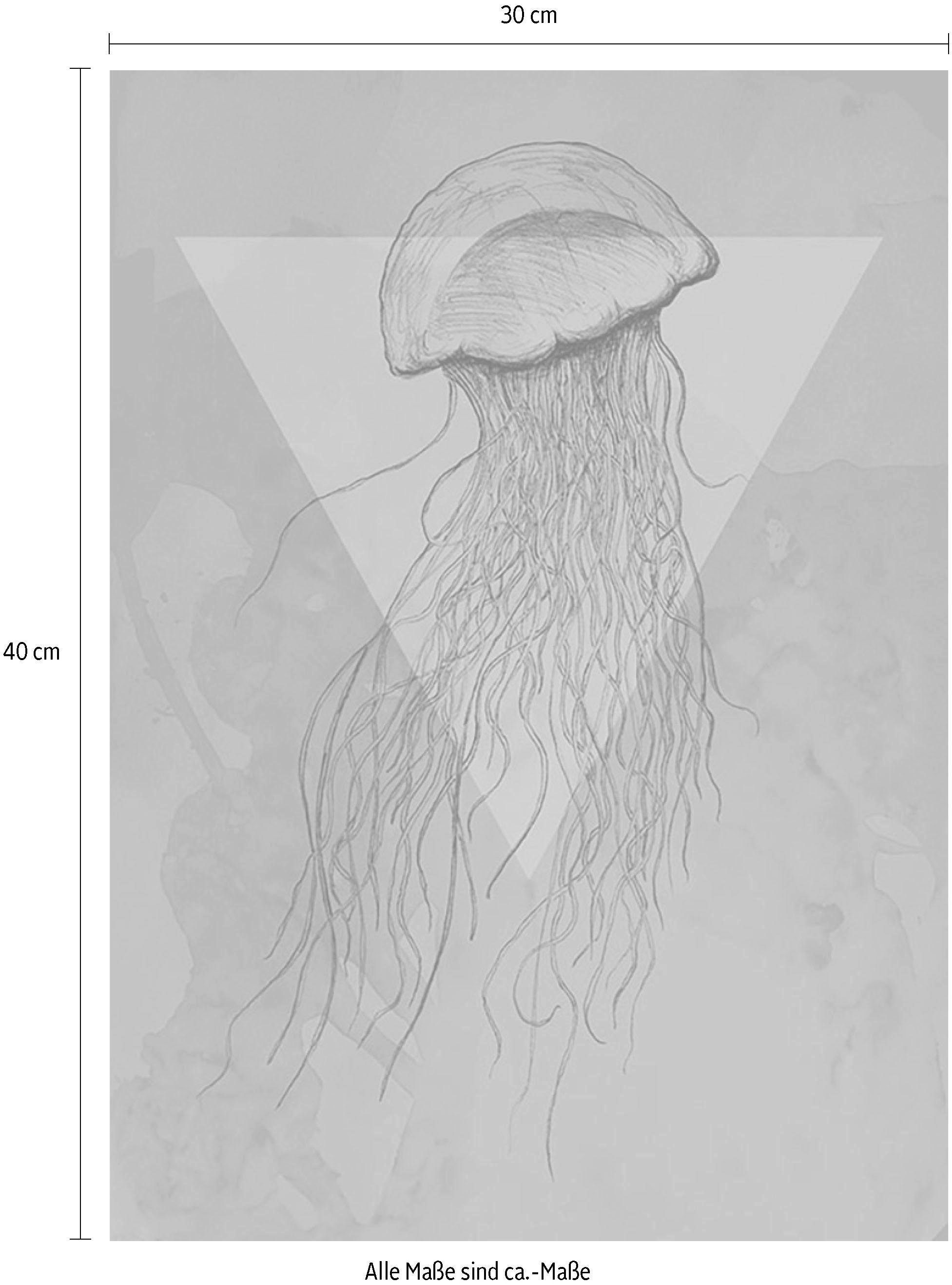 Komar Wanddecoratie Jellyfish pink Wanddecoratie - zonder lijst (1 stuk)