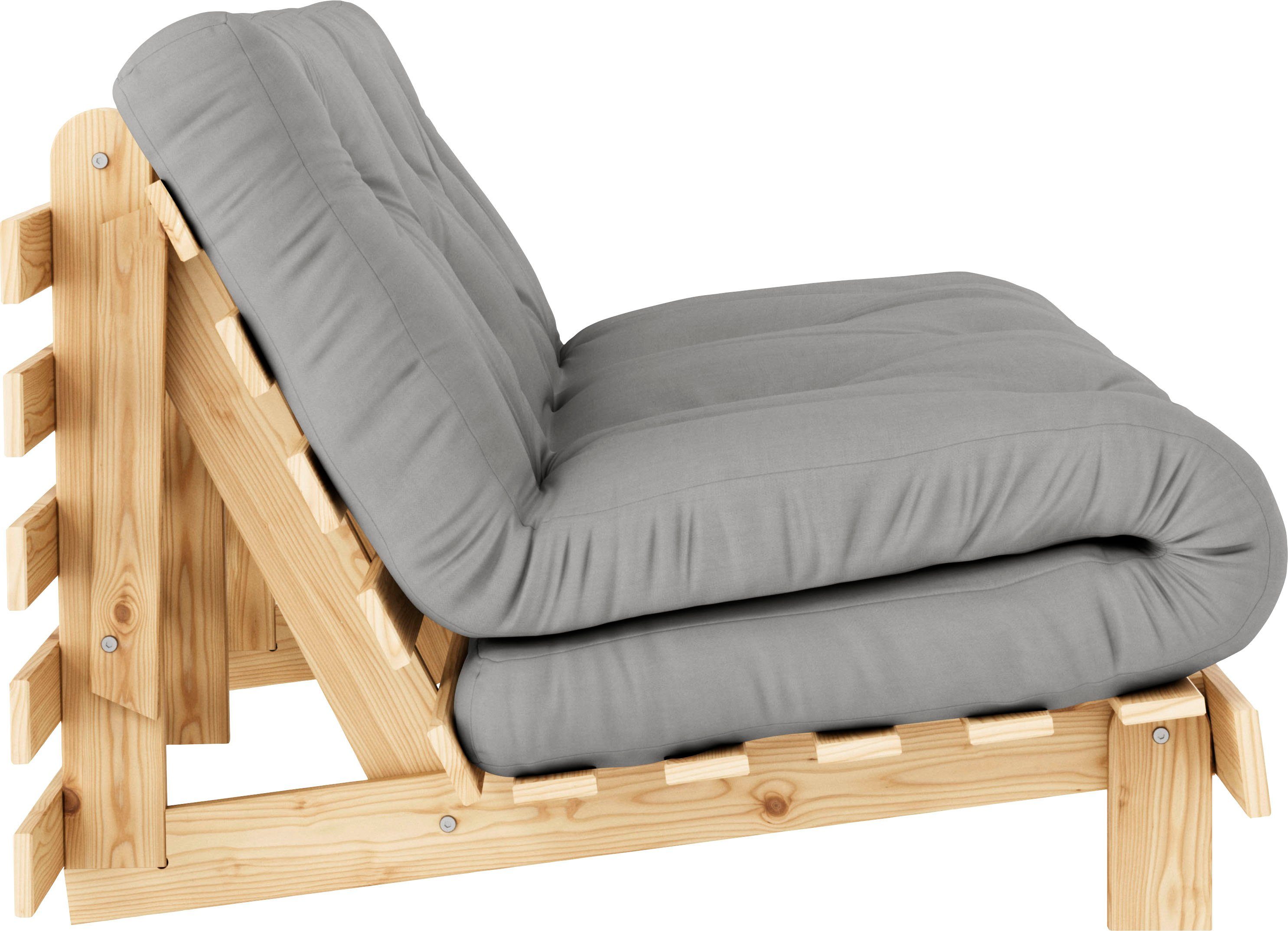 Karup Slaapbank Roots slaapbank, logeerbed, bank incl. futonmatras Ligoppervlak 90/140/160 x200 cm, FSC® gecertificeerd grenenhout