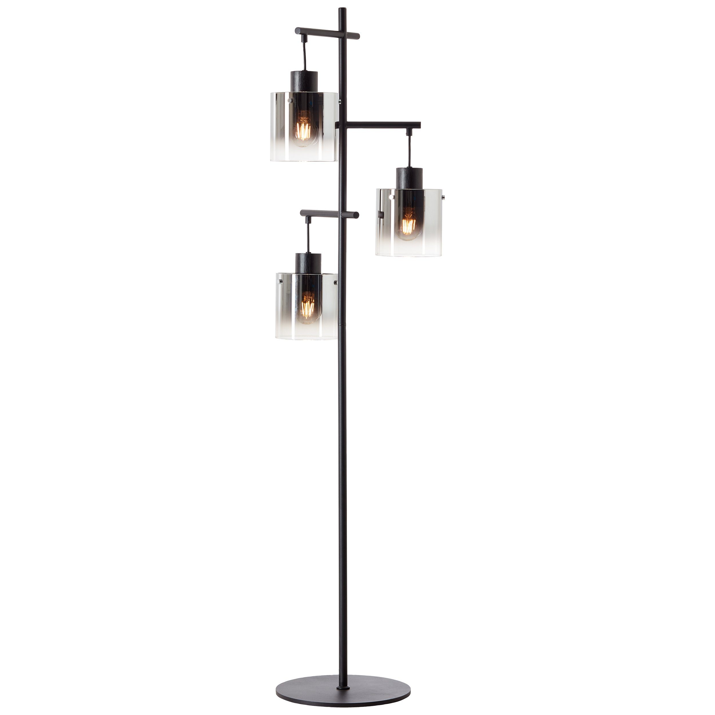 Brilliant Leuchten Staande lamp Simonis 152 cm hoogte, ø 46 cm, 3 x e27, max. 52 w, metaal/glas (1 stuk)