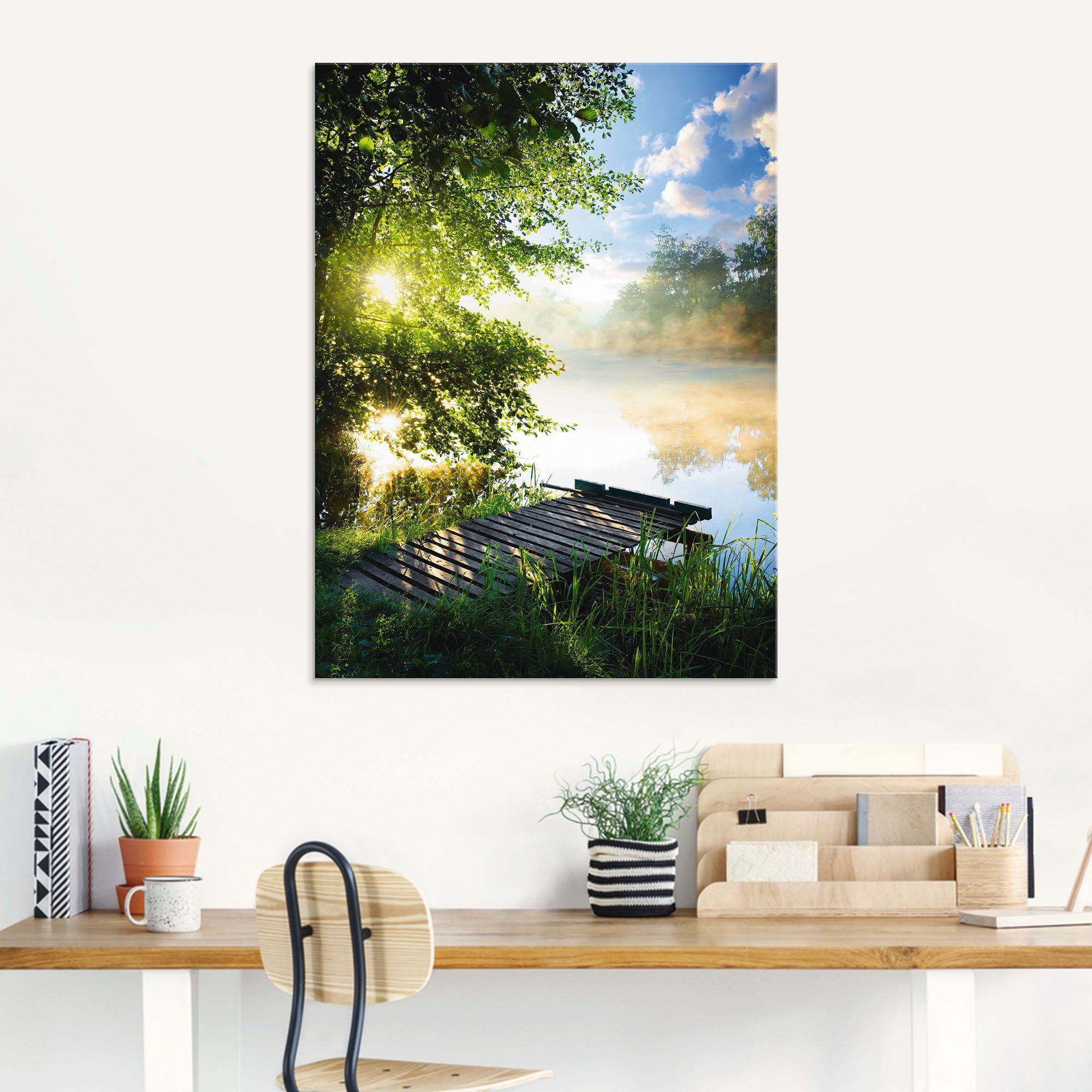 Artland Print op glas Stijger in de ochtend in verschillende maten