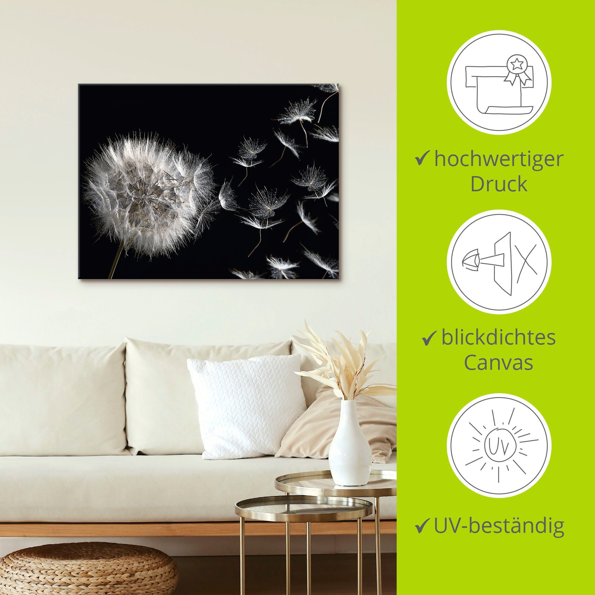 Artland Artprint Pluizenbol als artprint van aluminium, artprint voor buiten, artprint op linnen, poster, muursticker