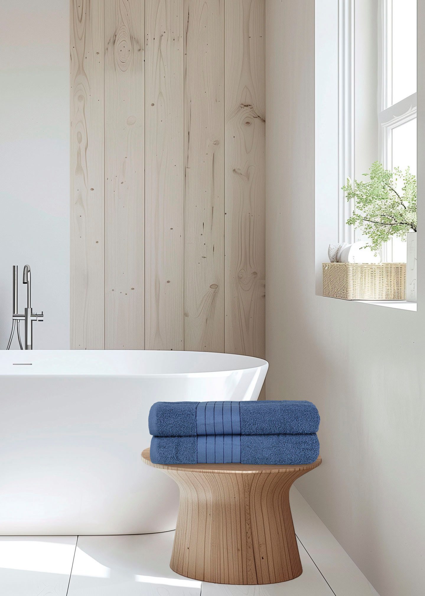 good morning Badlaken Uni Towels Katoen, walkfrottee, bies, 500 GSM, effen, zonder ophangbeugel (2 stuks)