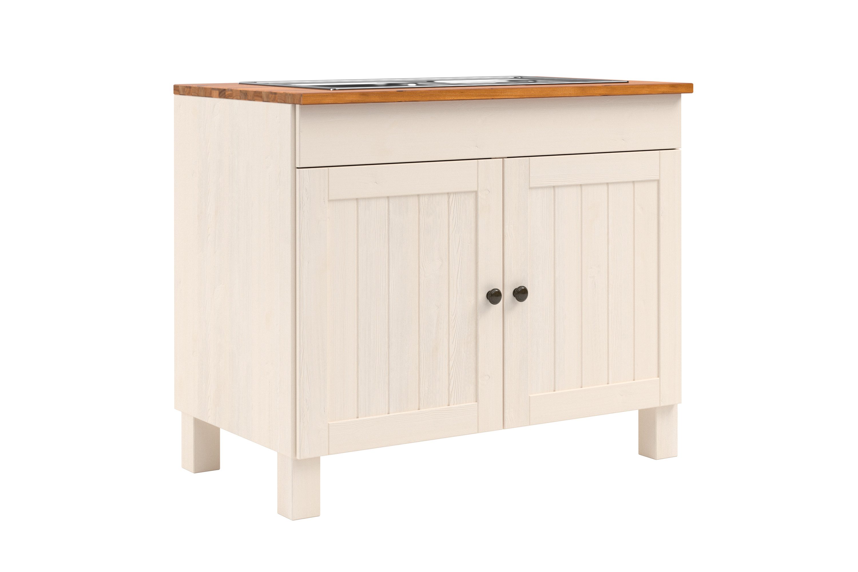 Home affaire Gootsteenkast Alby2 , met metalen handgrepen, breedte 100 cm