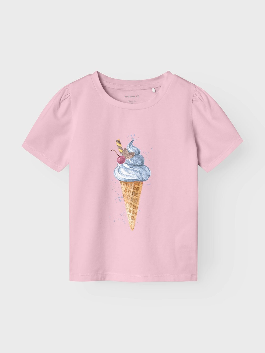 Name it MINI T-shirt NMFFAE met printopdruk lichtroze Meisjes Stretchkatoen Ronde hals 104