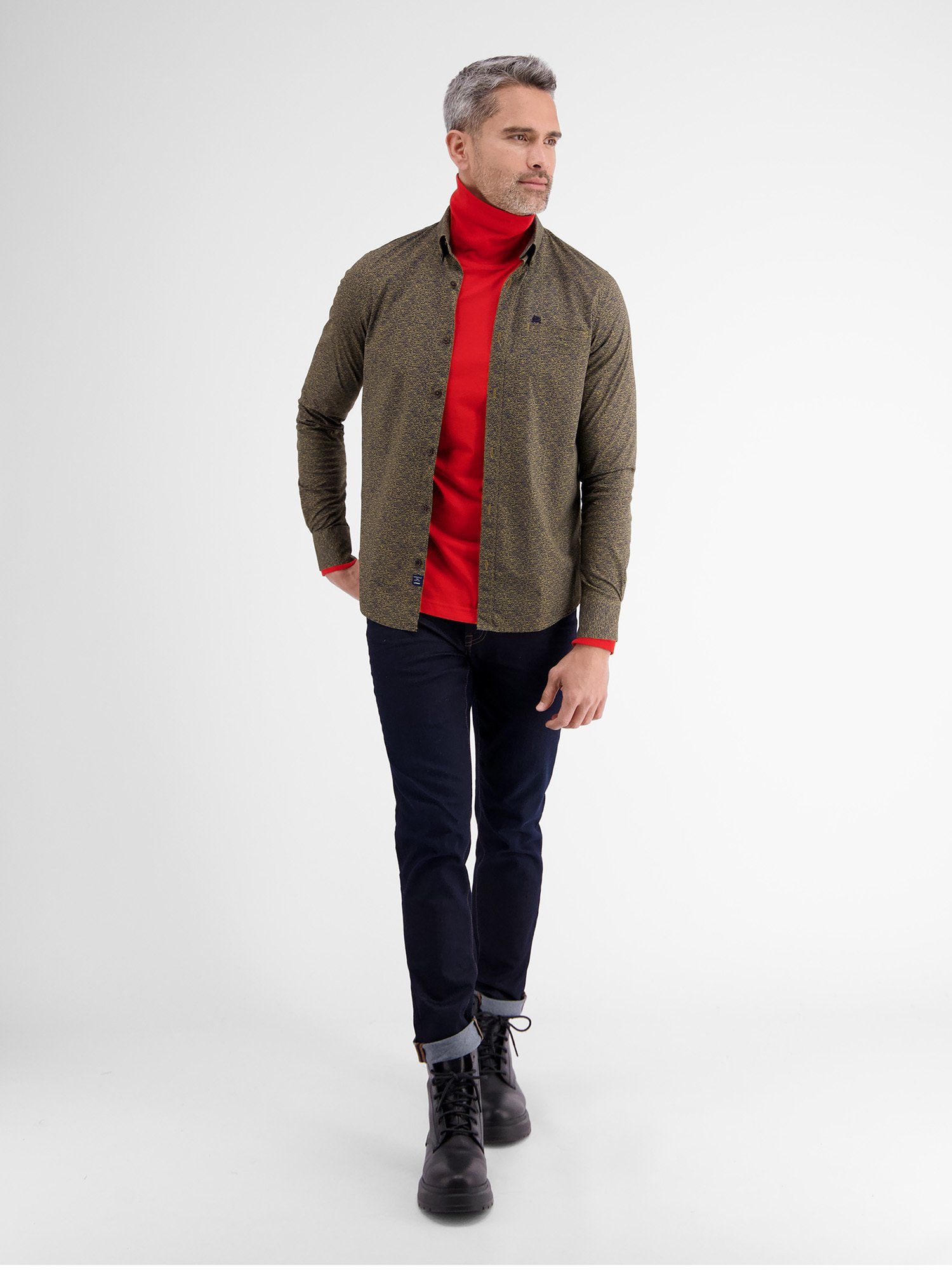 Lerros Overhemd met lange mouwen LERROS poplin overhemd met alloverprint