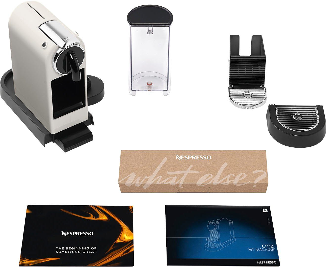 Nespresso Koffiecapsulemachine CITIZ EN 267.WAE van DeLonghi, White, incl. aeroccino melkopschuimer, welkomstpakket met 7 capsules