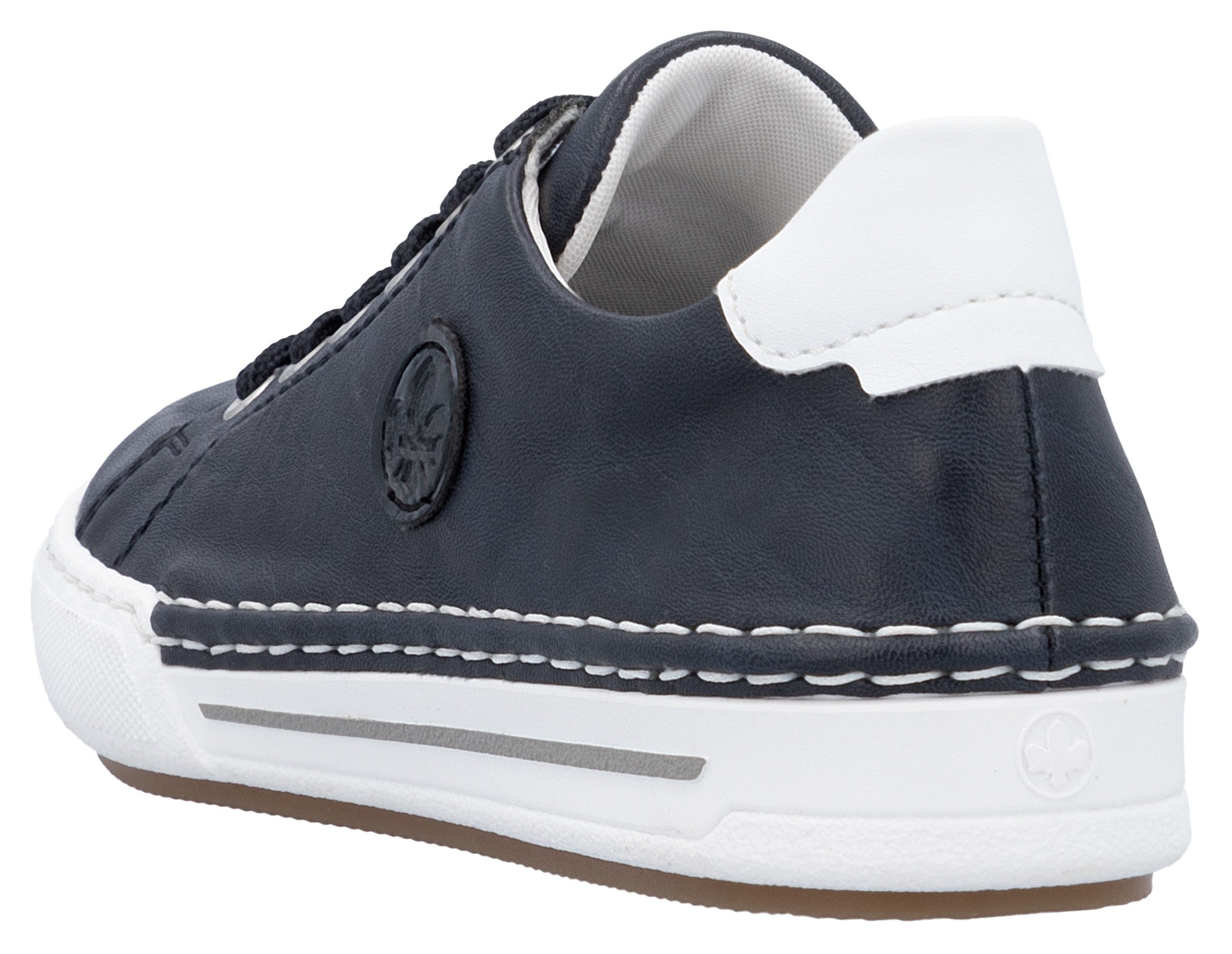 Rieker Plateausneakers , veterschoenen, lage schoen, vrijetijdsschoen met witte randnaad