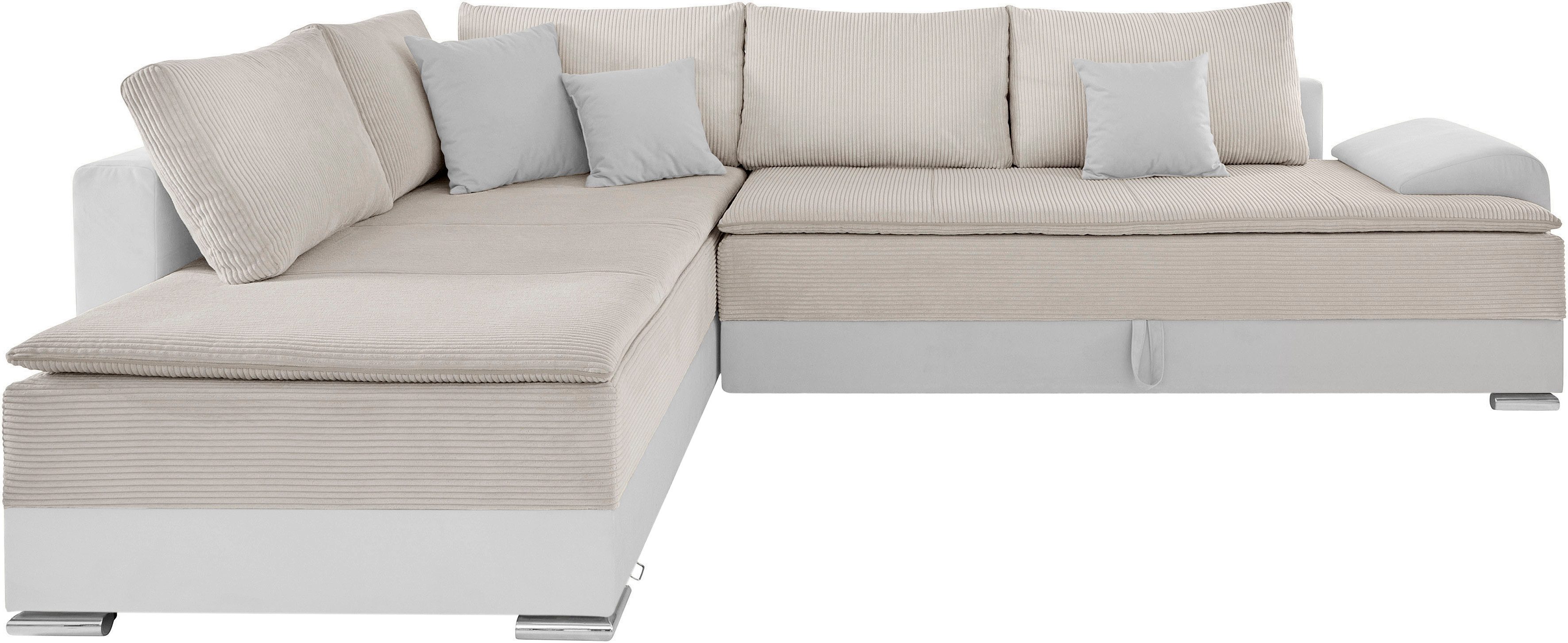INOSIGN Hoekbank Boxspringbed Night & Day L-vorm met permanente slaapfunctie met armleuning
