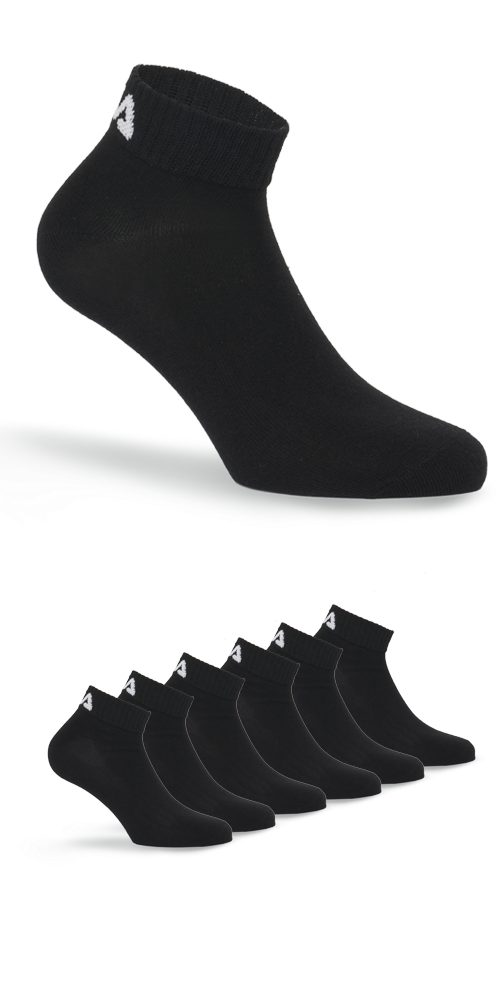 Fila Korte sokken UNISEX INVISIBLE PLAIN SOCKS Katoenmengsel, ribboorden, platte teennaad (6 paar, Set van 6)