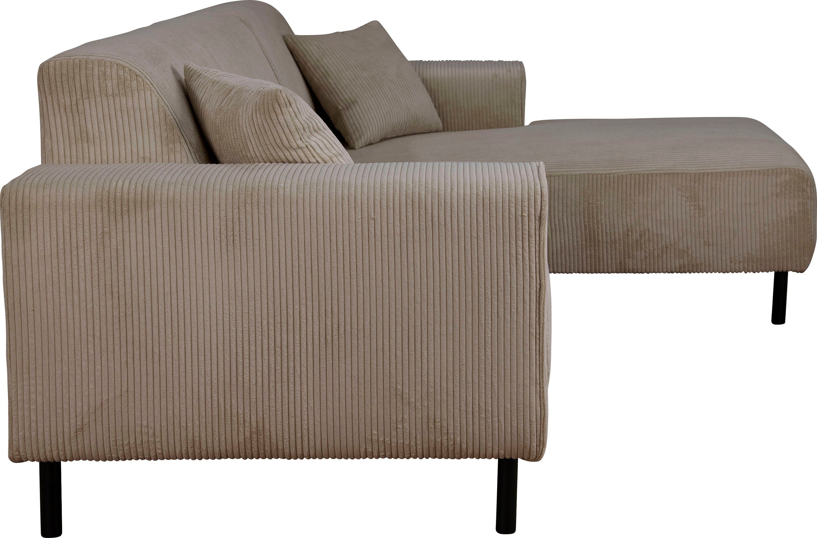 Home affaire Hoekbank ARROS L-vorm met golfondersteuning, afmetingen B/D/H: 235/163/81 cm incl. sierkussens, met recamiere rechts/links bestelbaar, ook in cord