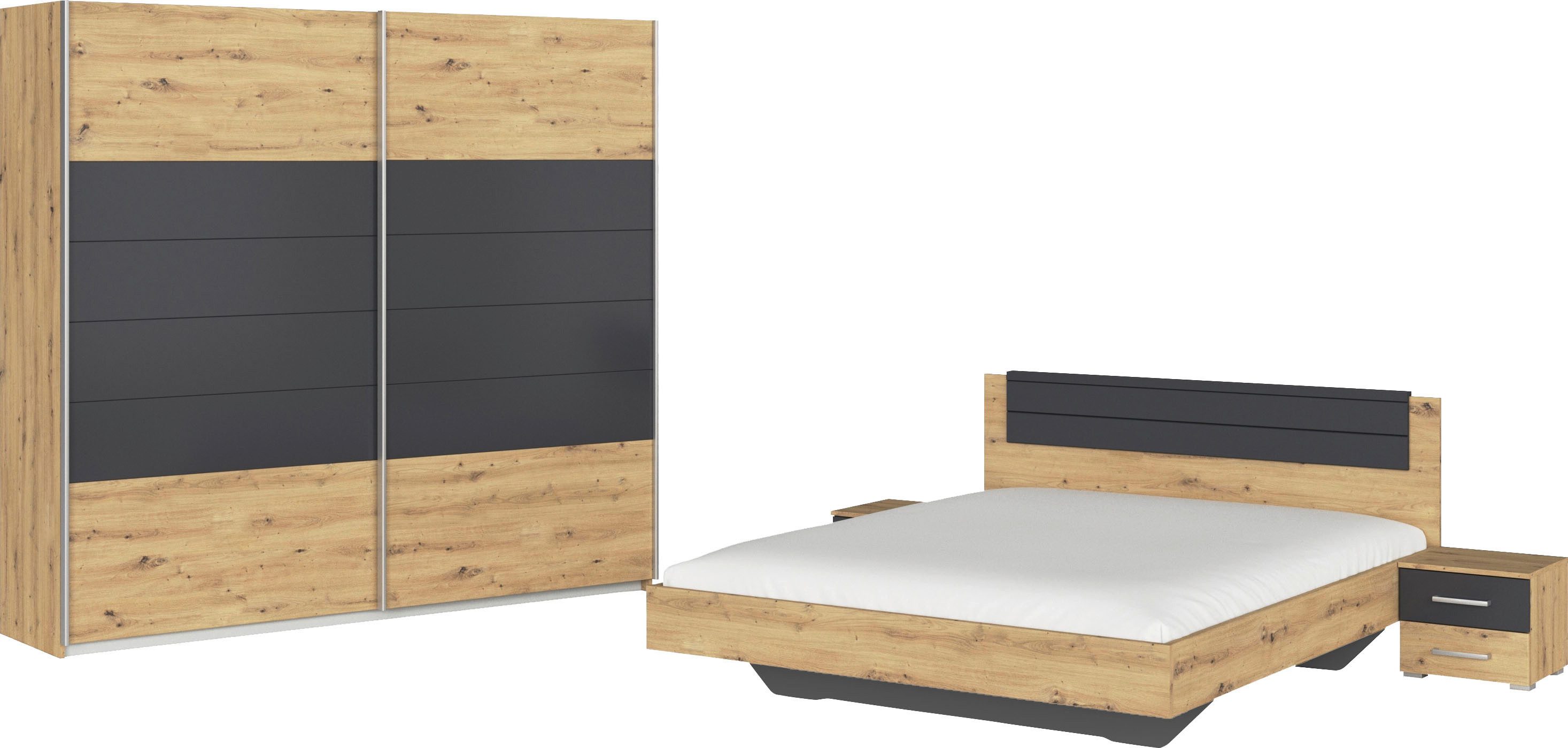 rauch Slaapkamerserie Compleet slaapkamer BARCELONA met kast breedte 226 cm(set, 4-delig)
