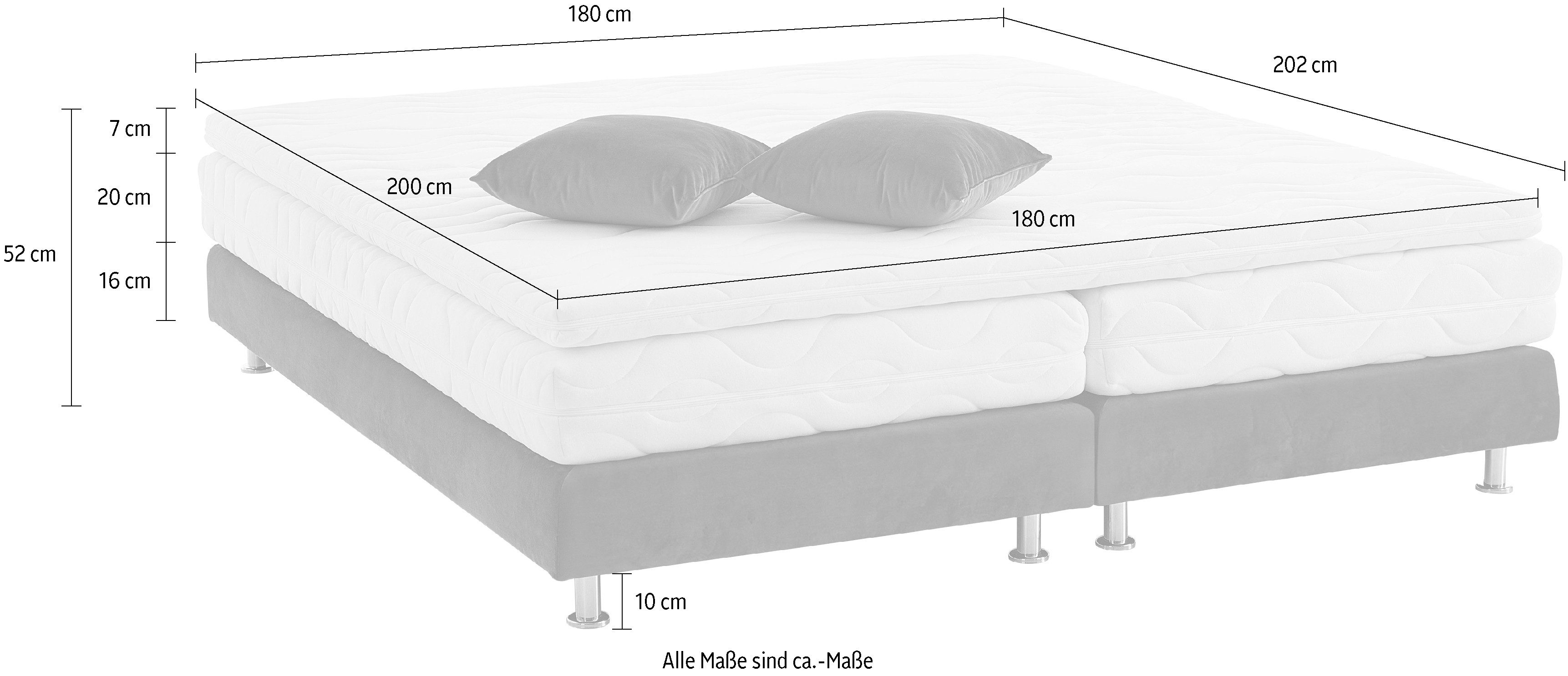 Westfalia Polsterbetten Boxspring NAGOYA selecteerbaar met en zonder topper, verkrijgbaar in h2, h3 en h4