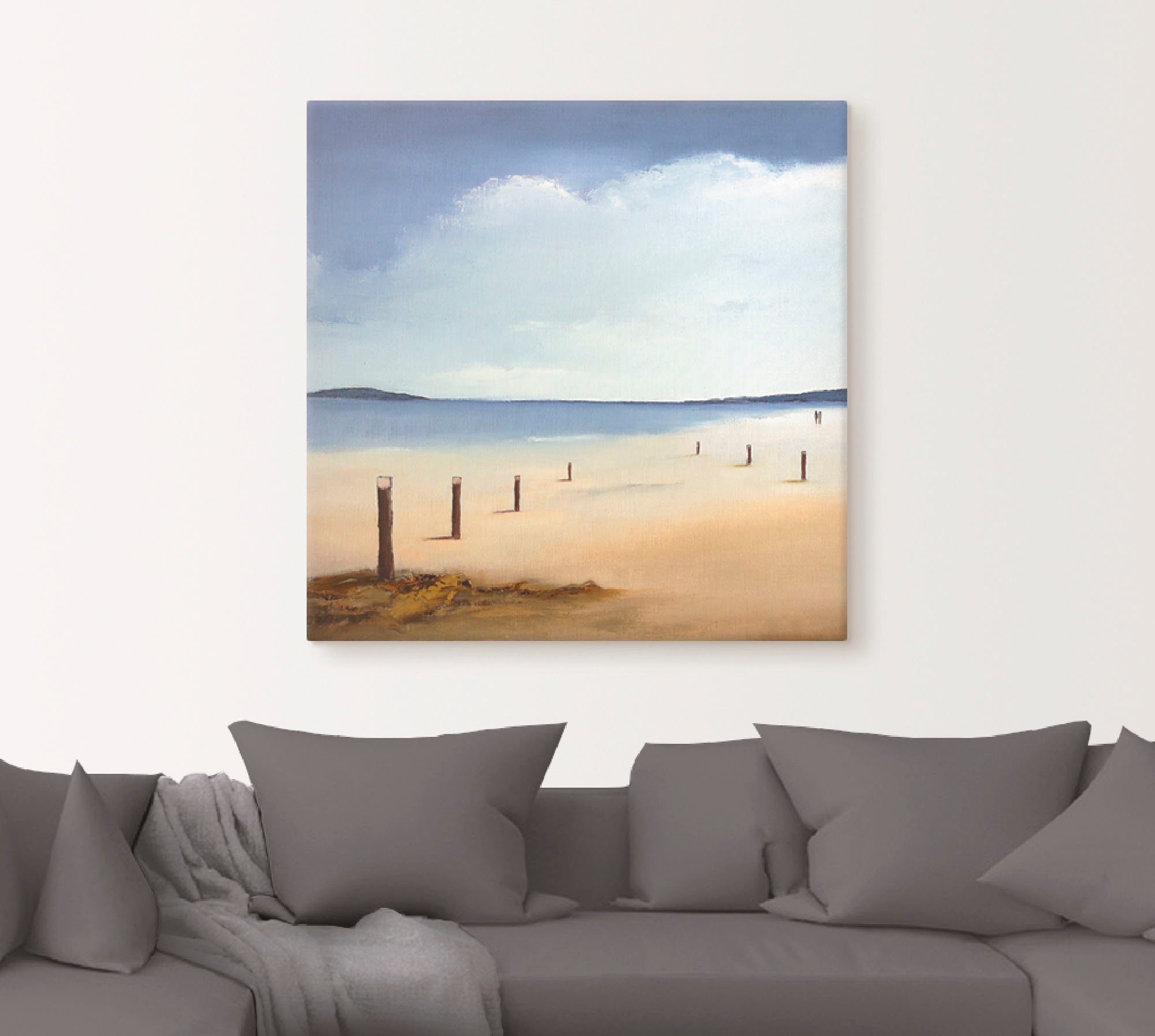 Artland Artprint op linnen Langs het strand gespannen op een spieraam