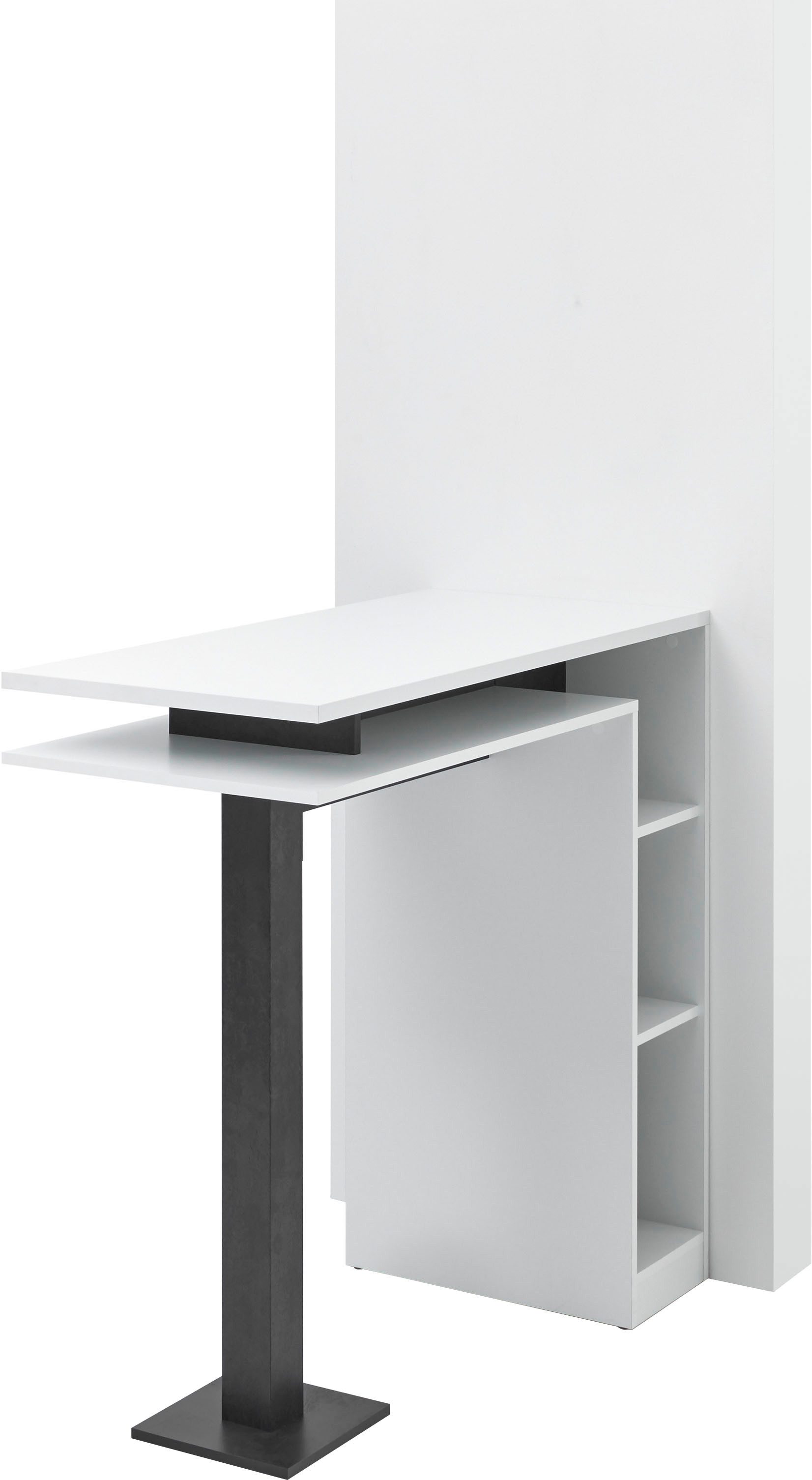 Stolkom Bartafel Bay wit, tafel met opbergruimte