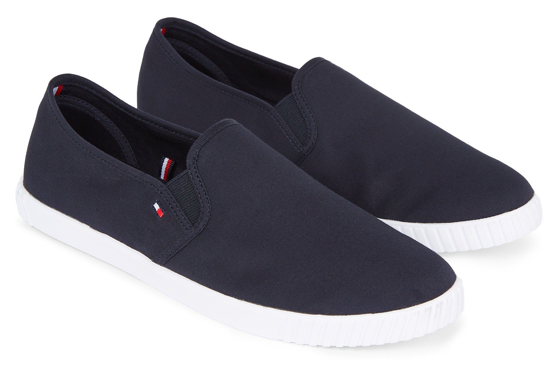 Tommy Hilfiger Instappers CANVAS SLIP-ON SNEAKER Vrijetijdsschoen, slip-on sneaker, zomerschoen met...