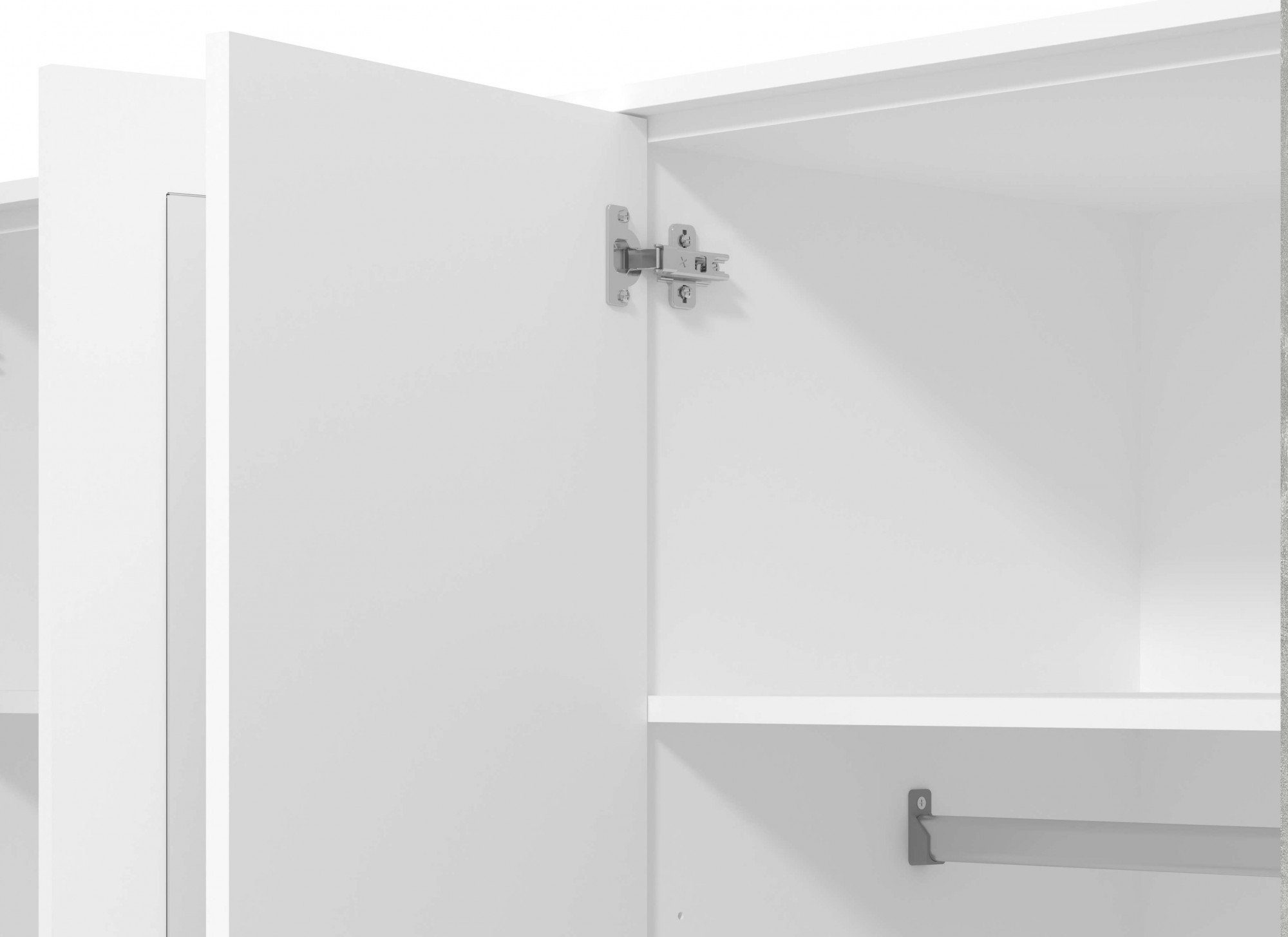 INOSIGN Kledingkast Varadero, 2 moderne kleurcombinaties met zwarte handgrepen met 1 spiegeldeur, in de breedtes 119 en 157 cm, fsc-gecertificeerd