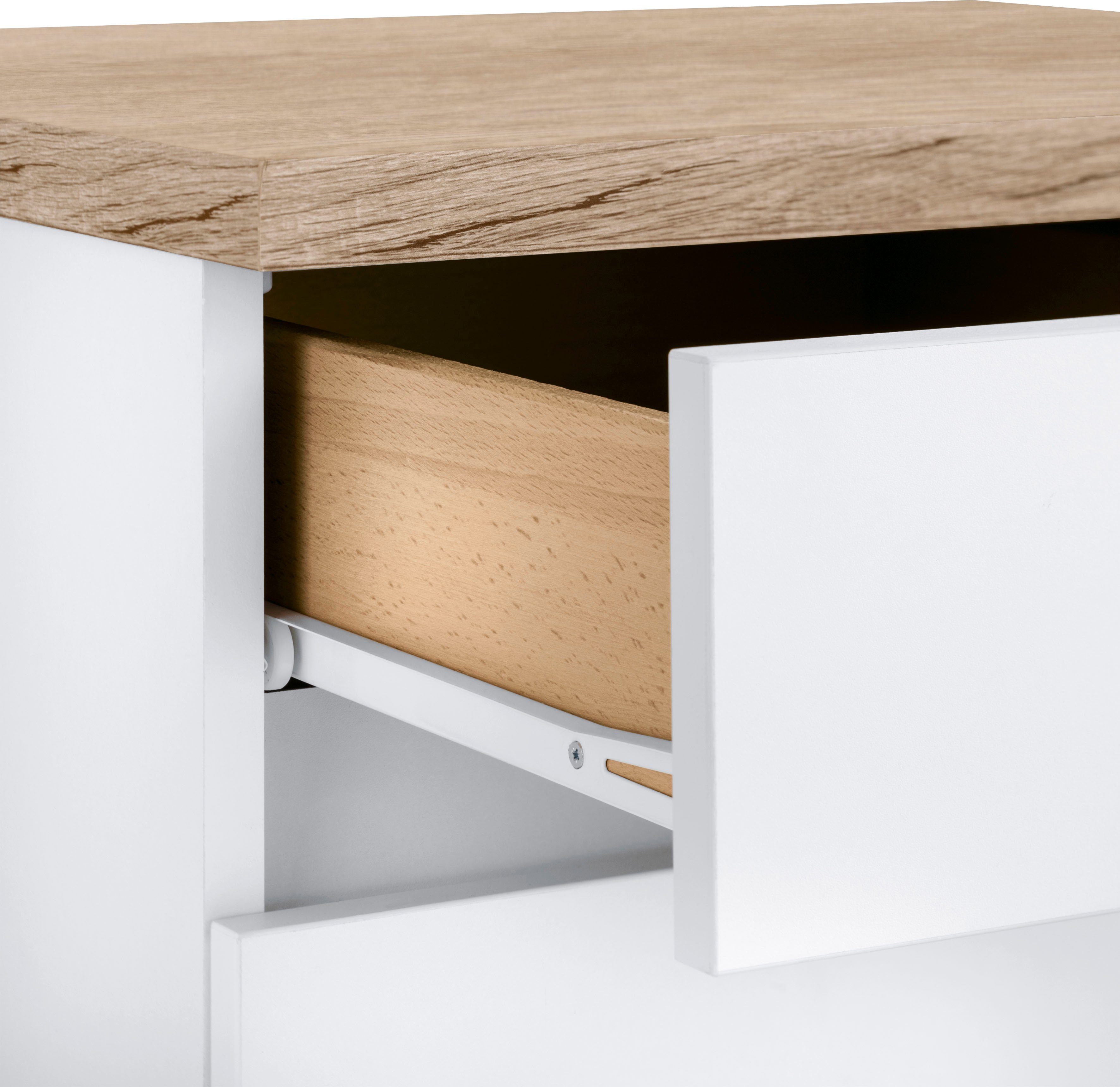 OPTIFIT Hoekkeuken Roth Afmetingen 210x175 cm, naar keuze met elektrische apparaten, push-to-open-functie