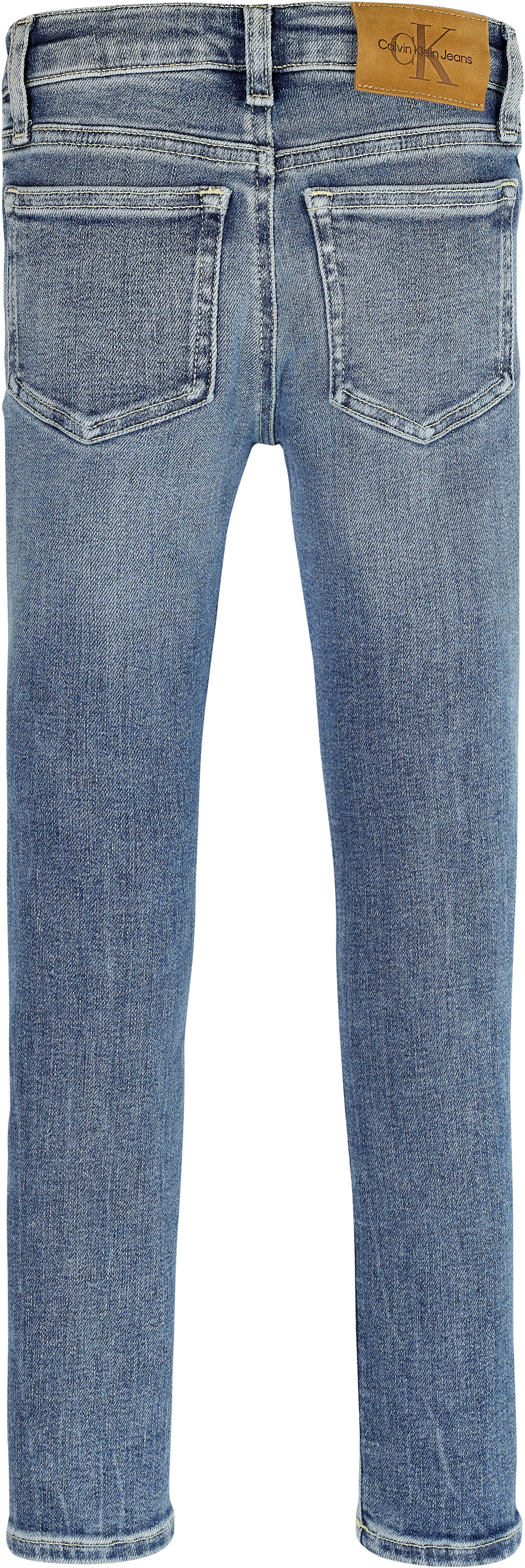 Calvin Klein Skinny fit jeans Mr Skinny Mid Blue Pws Denim voor kinderen tot 16 jaar en in 5-pocket stijl