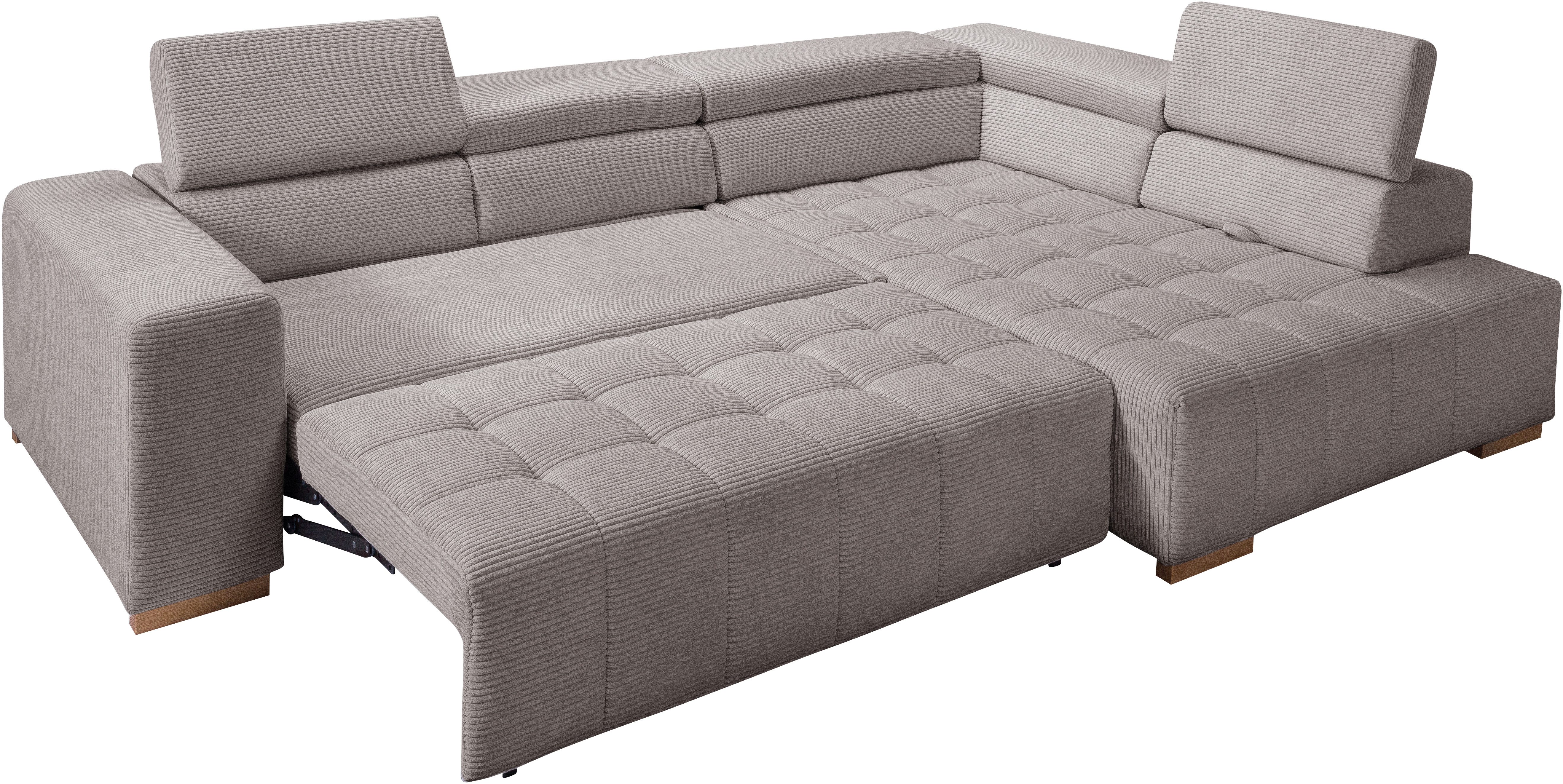 exxpo - sofa fashion Hoekbank Elianos, hoog zitcomfort, verfijnde kruisstepping in de zitting, L-vorm