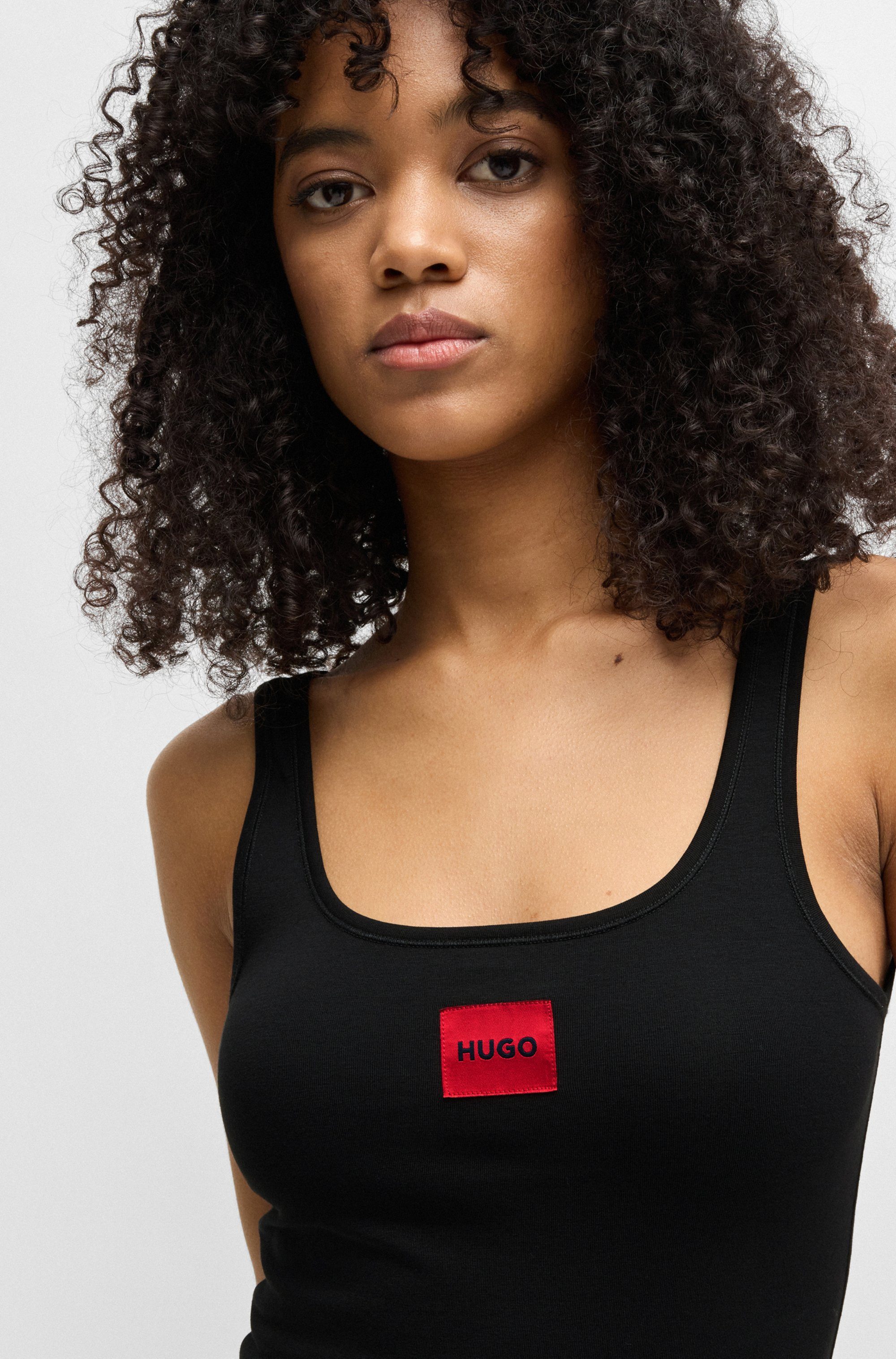 HUGO underwear Top VEST RED LABEL met rode labelpatch