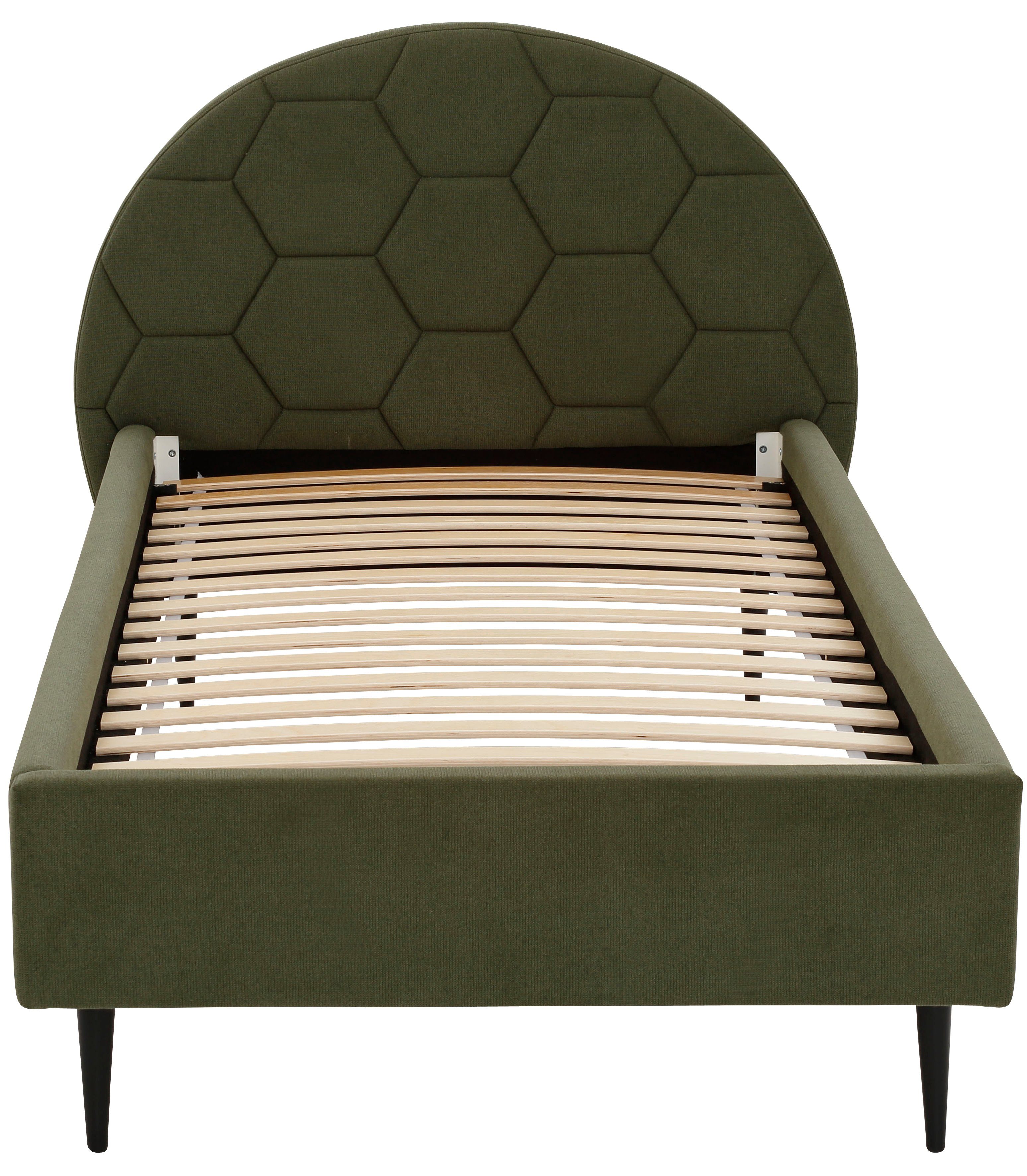 Lüttenhütt Gestoffeerd bed Gebko prettig bekleed hoofdbord met decoratief honingraatmotief