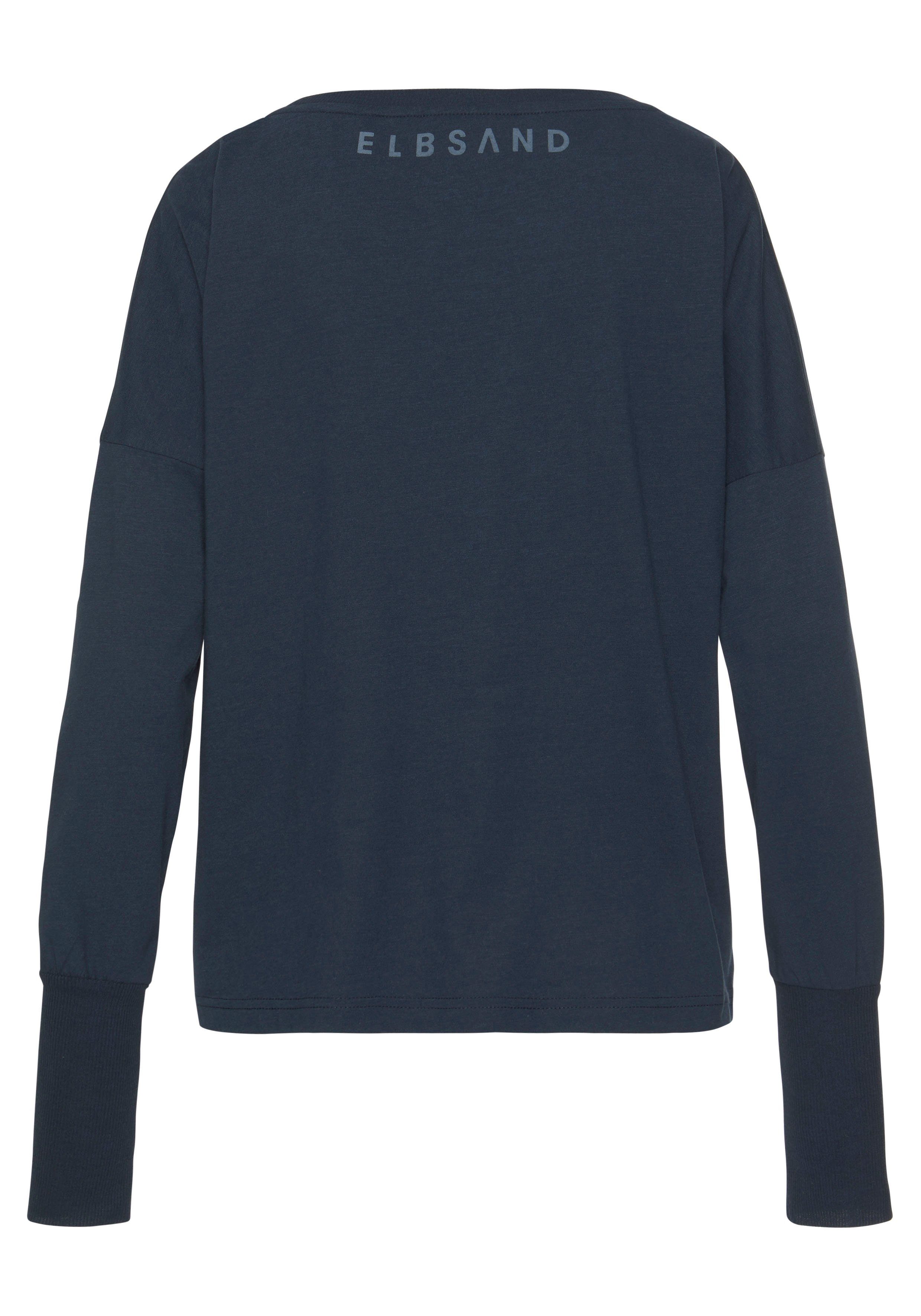 Elbsand Longsleeve Ingiara met logoprint op de voorkant, shirt met lange mouwen, sportief-casual