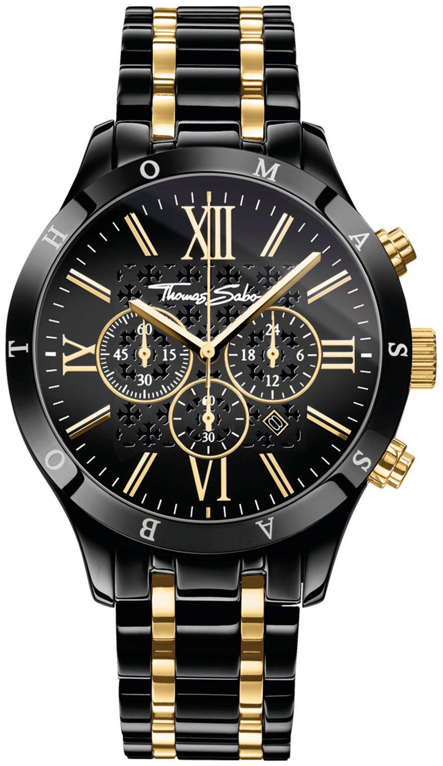 THOMAS SABO Chronograaf REBEL URBAN Quarzuhr, horloge, heren, datum, stopwatchfunctie, 12/24-uurweergave