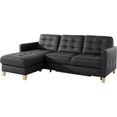 exxpo - sofa fashion hoekbank elio optioneel met slaapfunctie zwart