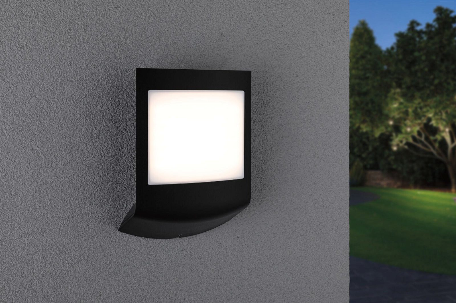 Paulmann Led-wandlamp voor buiten Padea IP44 198x71mm 8,2W 550lm 230V Antraciet Kunststof Smart Home Zigbee 3.0 schemerschakelaar insectvriendelijk (1 stuk)