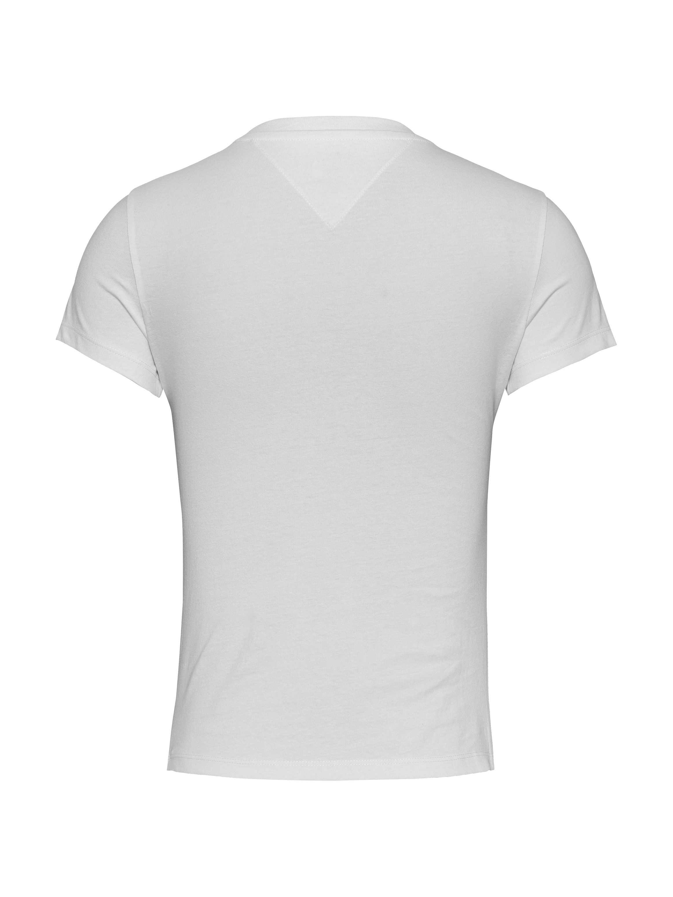 Tommy Jeans Curve Shirt met ronde hals Shirt TJW SLIM ESSENTIAL in grote maten logoprint op borsthoogte met logoborduring