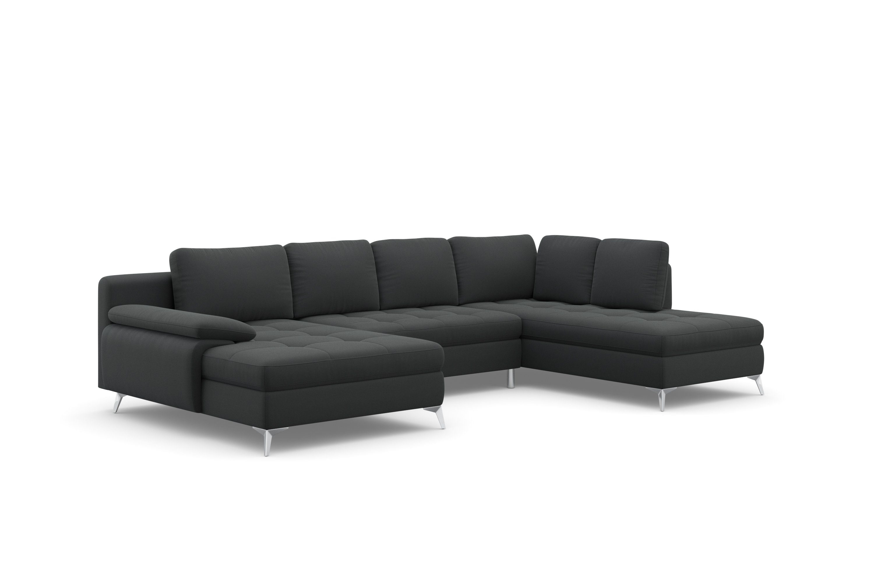 sit&more Zithoek Latigo U-vorm met récamier, naar keuze met slaapfunctie en bedkist