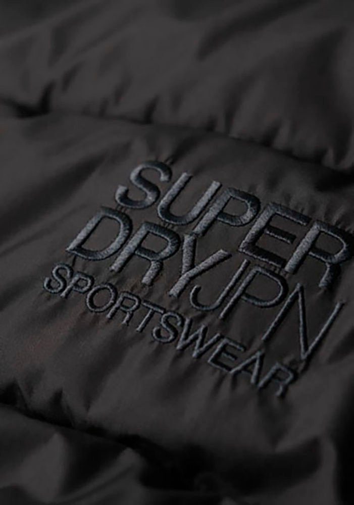 Superdry Gewatteerde jas HOODED SPORTS PUFFR JACKET met contrastkleurig borduursel
