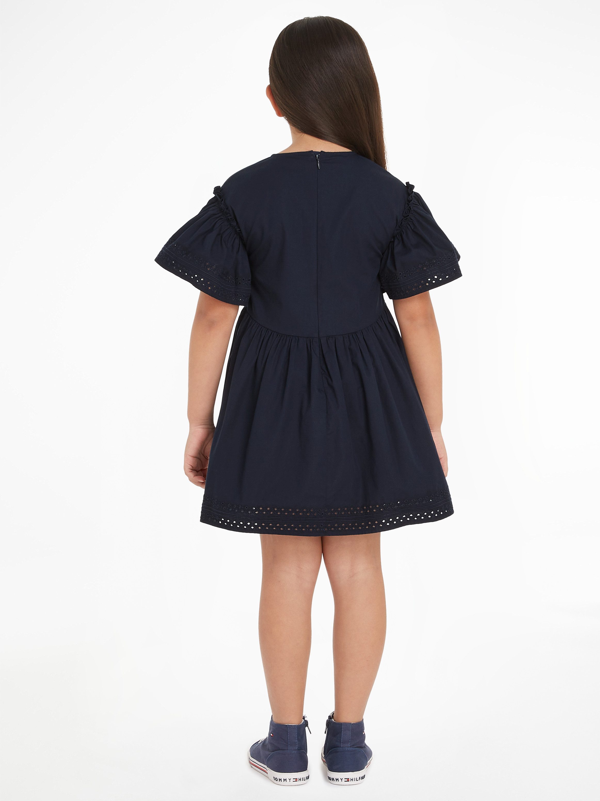 Tommy Hilfiger Jurk in a-lijn BRODERIE ANGLAISE DRESS SS Kinderen tot 16 jaar met logostiksel