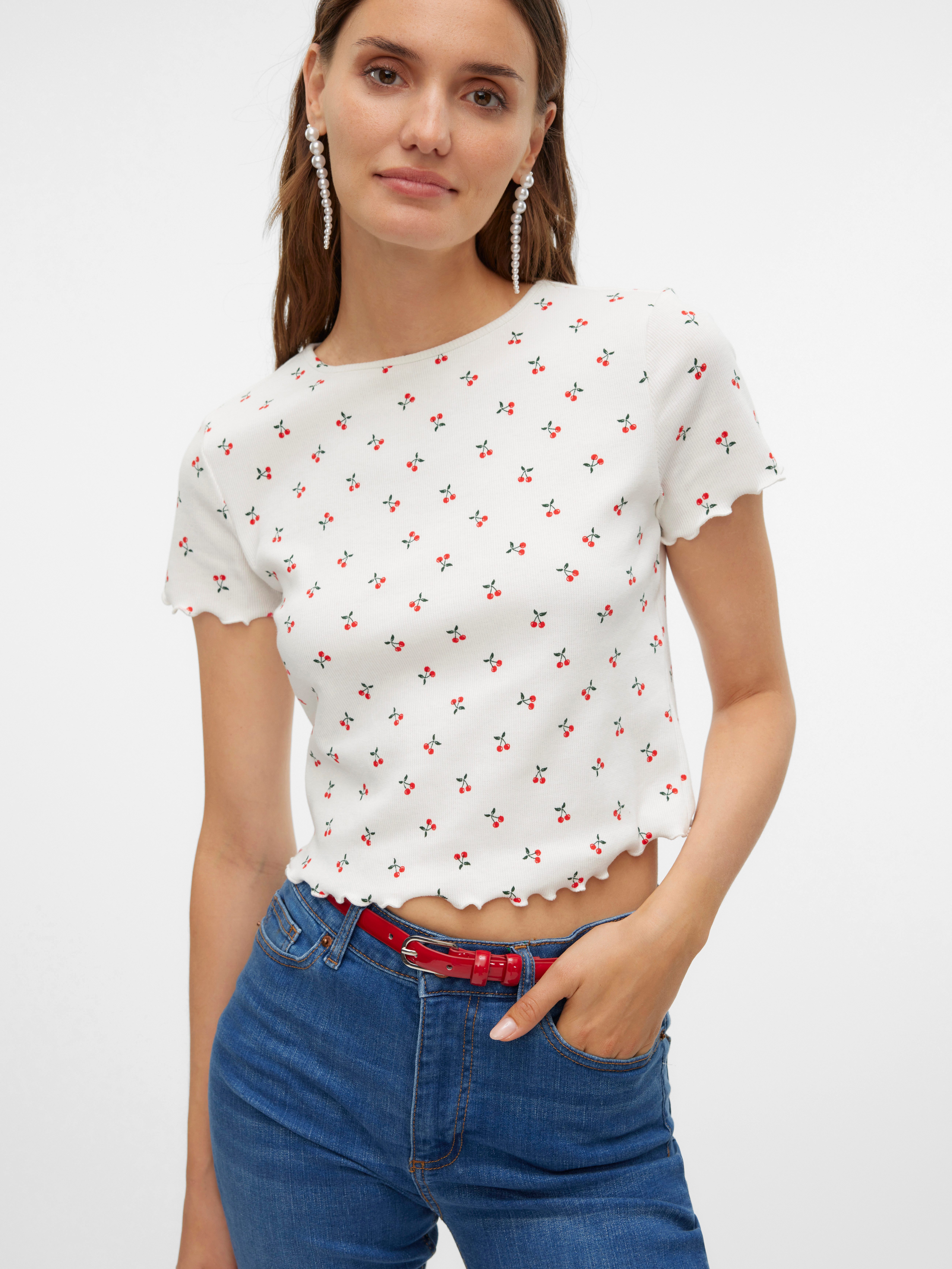 Vero Moda Shirt met korte mouwen VMHARRY SS O-NECK TOP JRS NOOS
